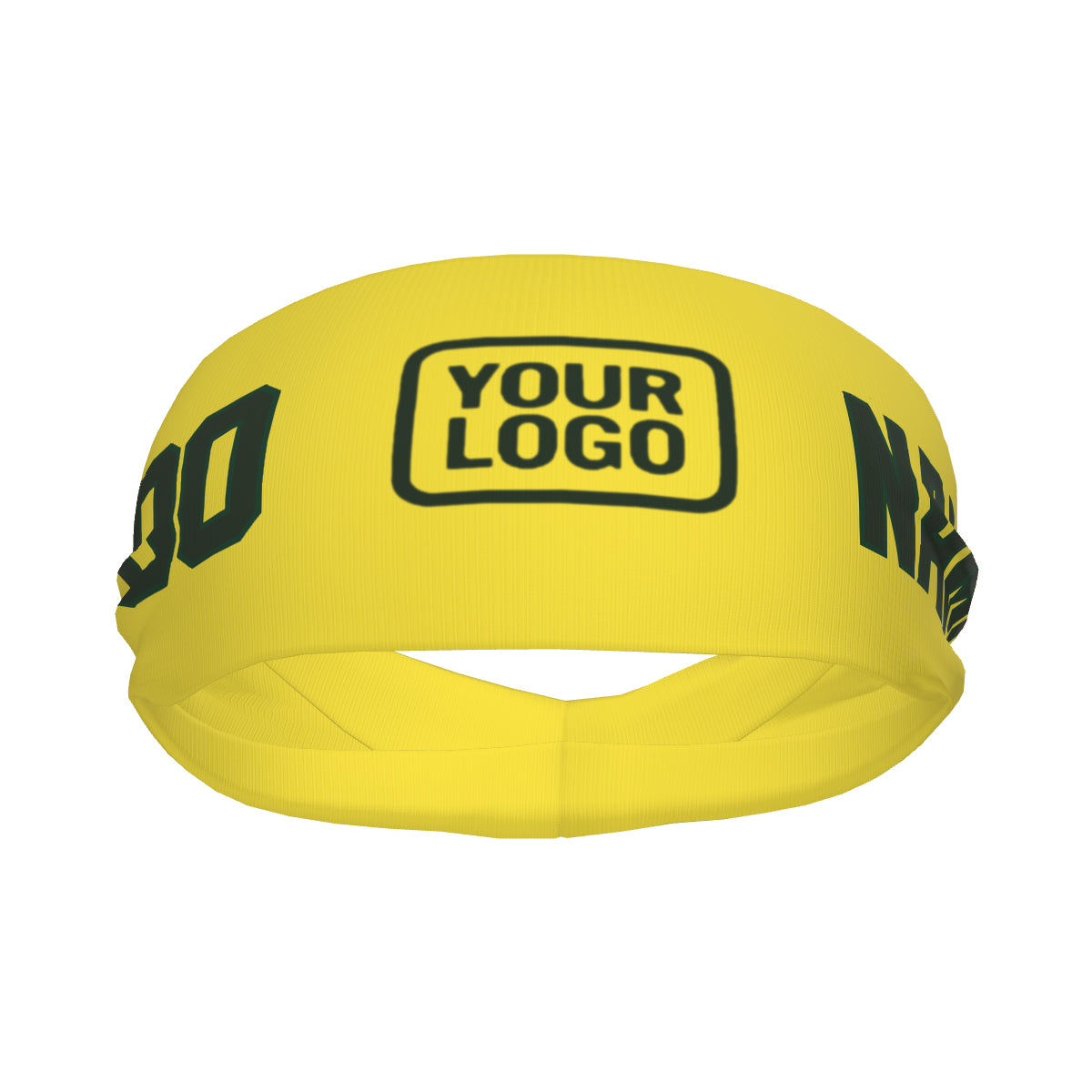 Custom Light Yellow Dark Green Sports headband