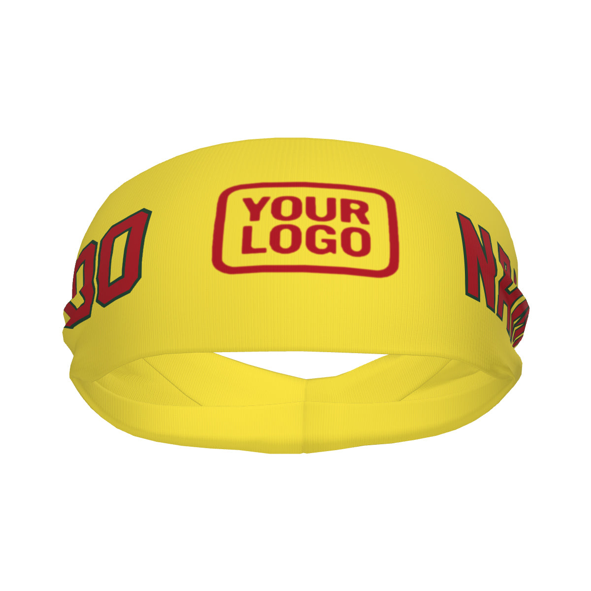 Custom Light Yellow Red Sports headband