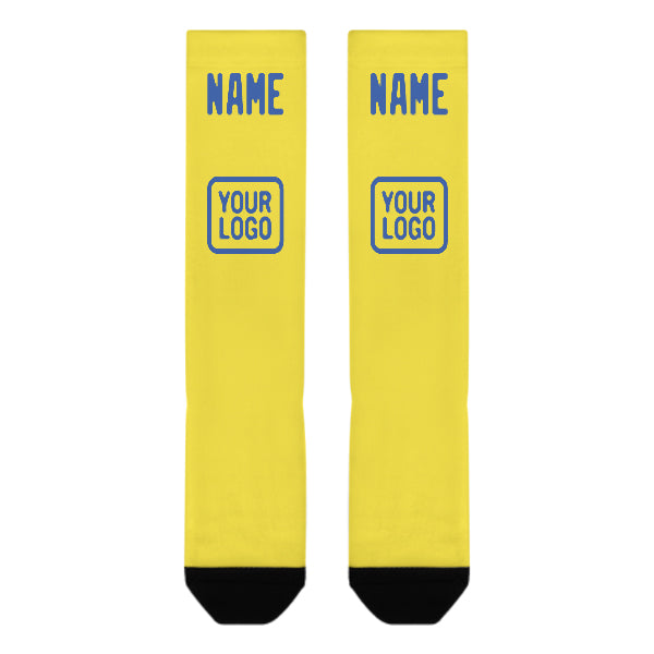 Custom Light Yellow Sky Blue Knee-High Sock