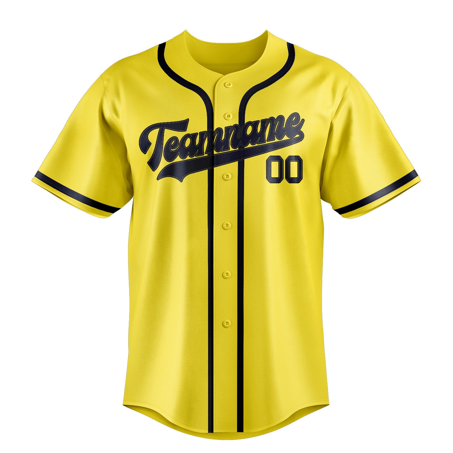Custom Light Yellow Navy Baseball Jersey