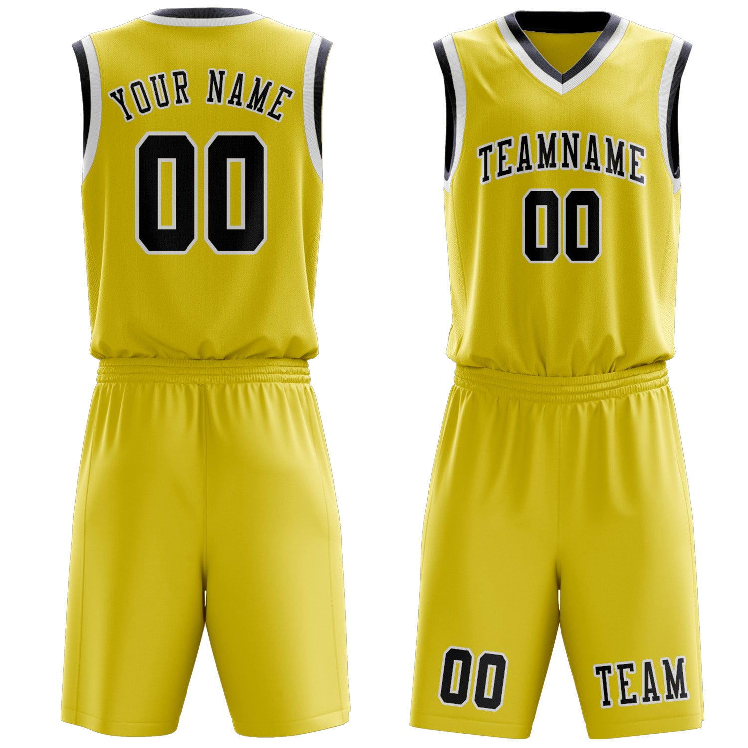 Custom Light Yellow Navy Basketball Set