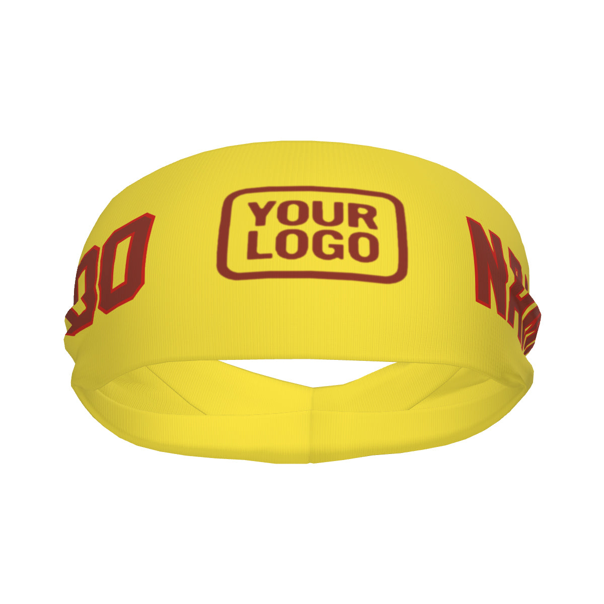 Custom Light Yellow Coral Red Sports headband