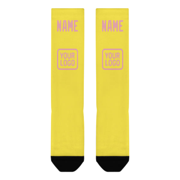 Custom Light Yellow Light Pink Knee-High Sock