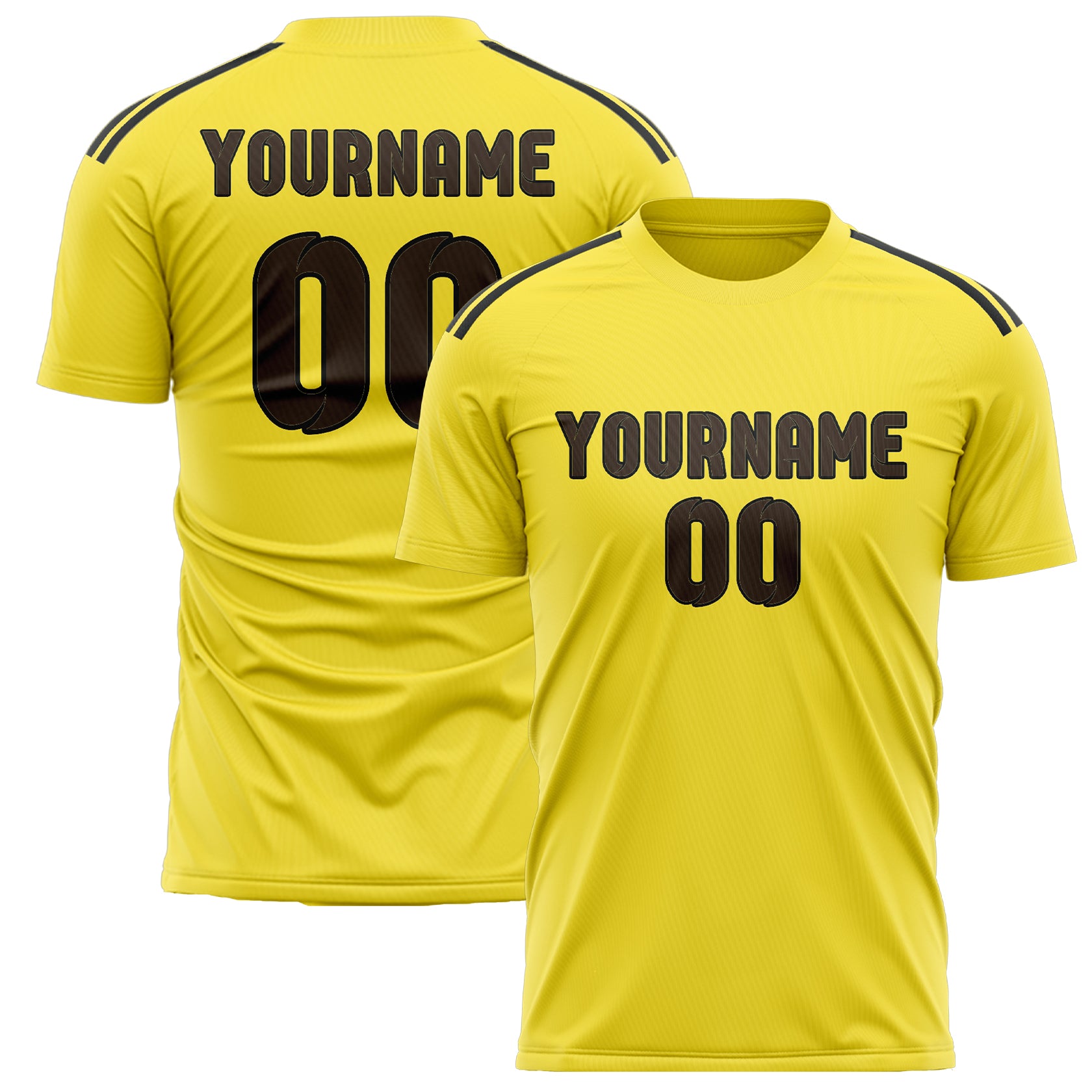 Custom Light Yellow Brown Soccer Jersey