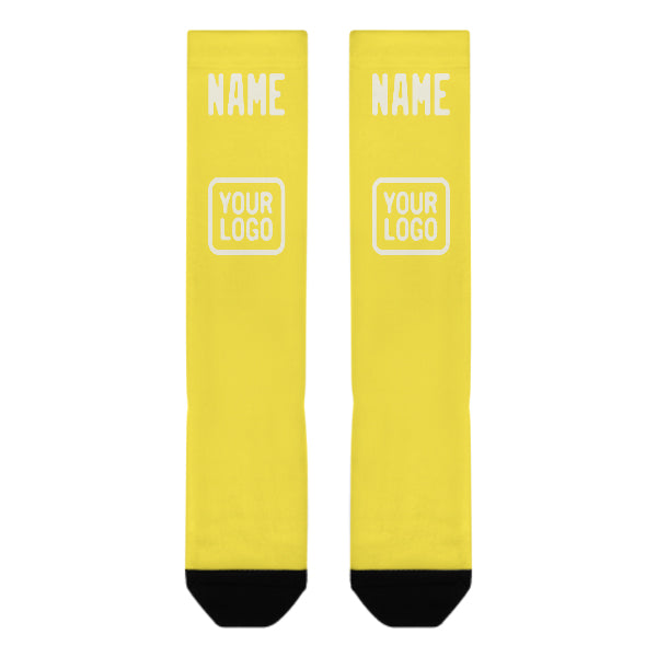 Custom Light Yellow Cream Knee-High Sock