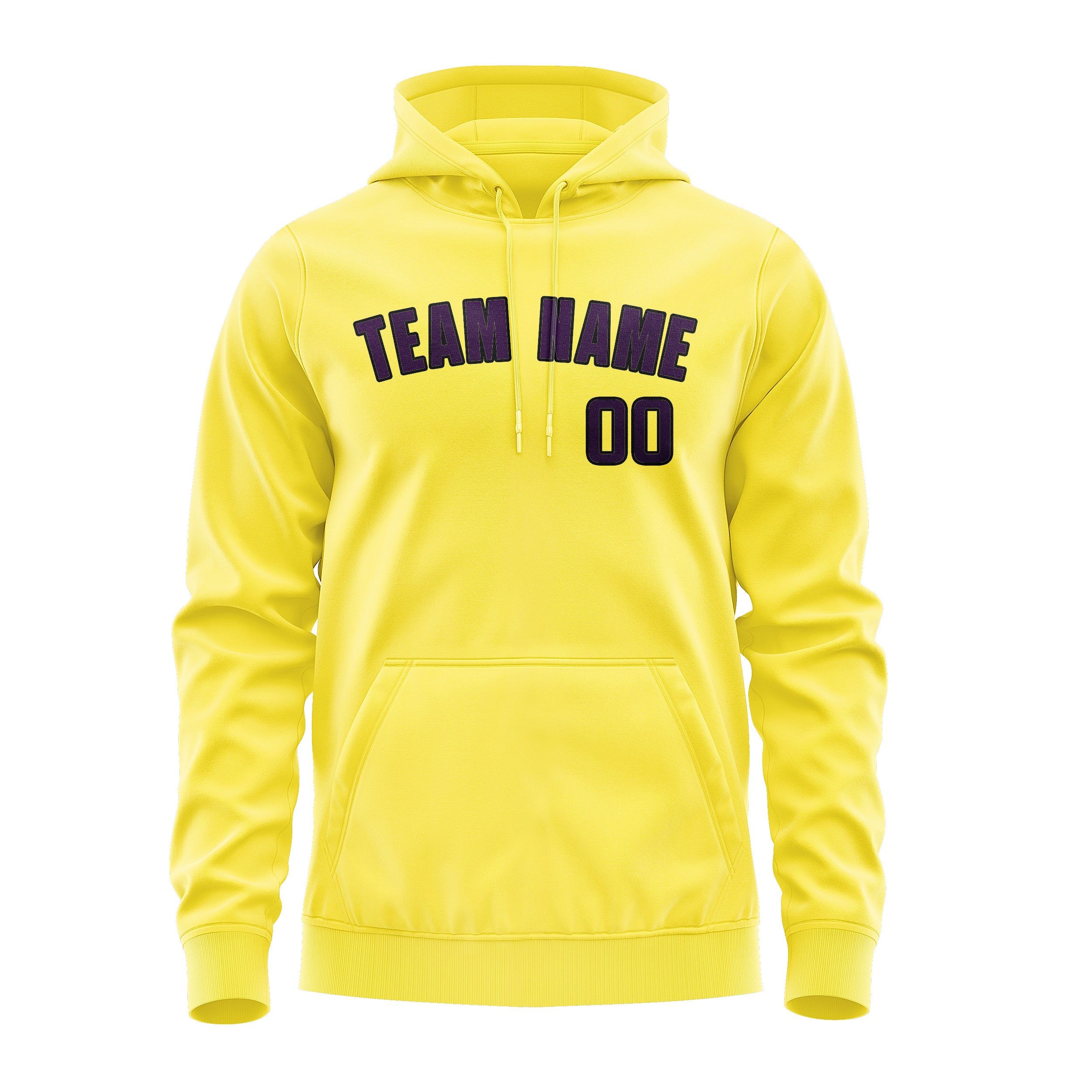 Custom Light Yellow Purple Hoodie