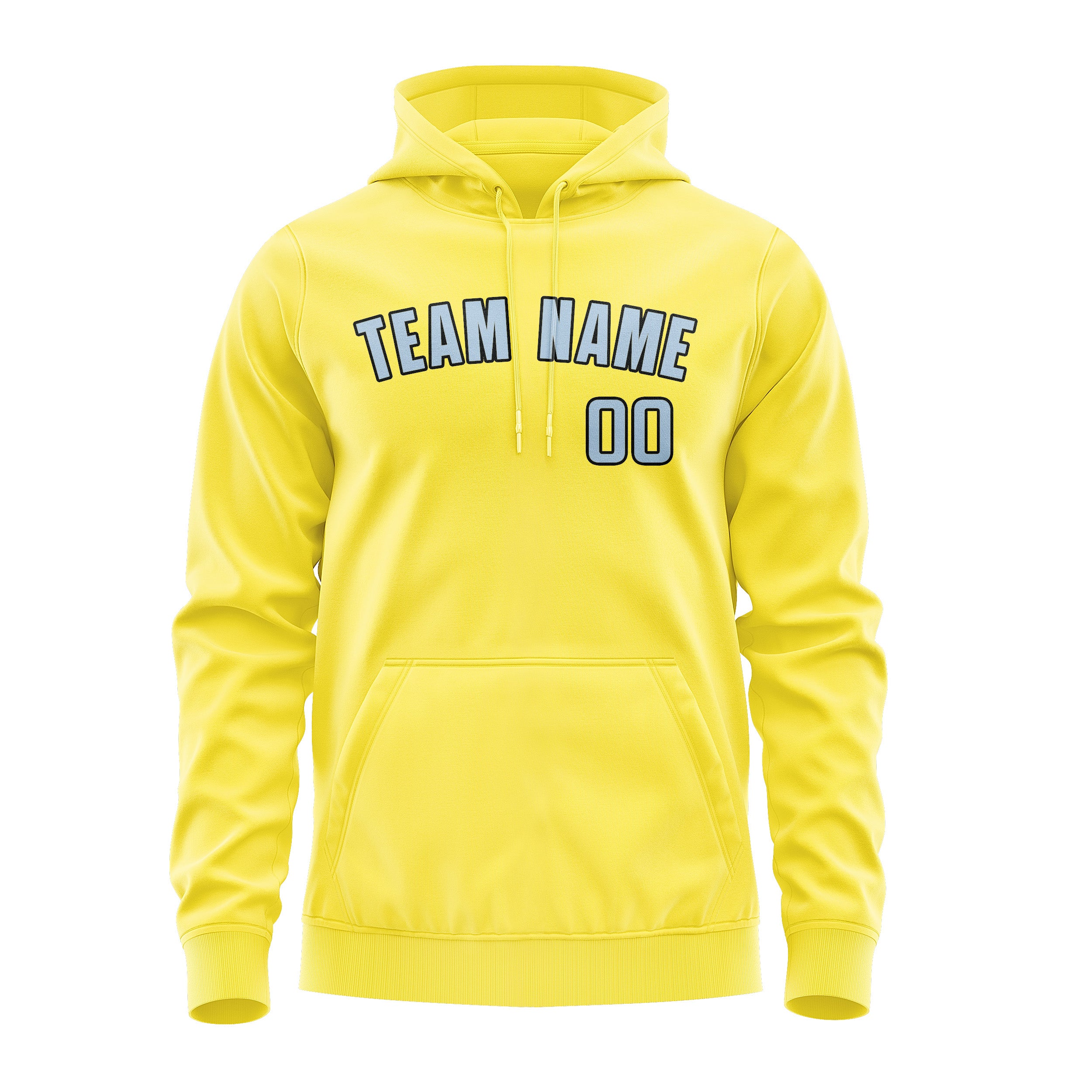 Custom Light Yellow Light Blue Hoodie