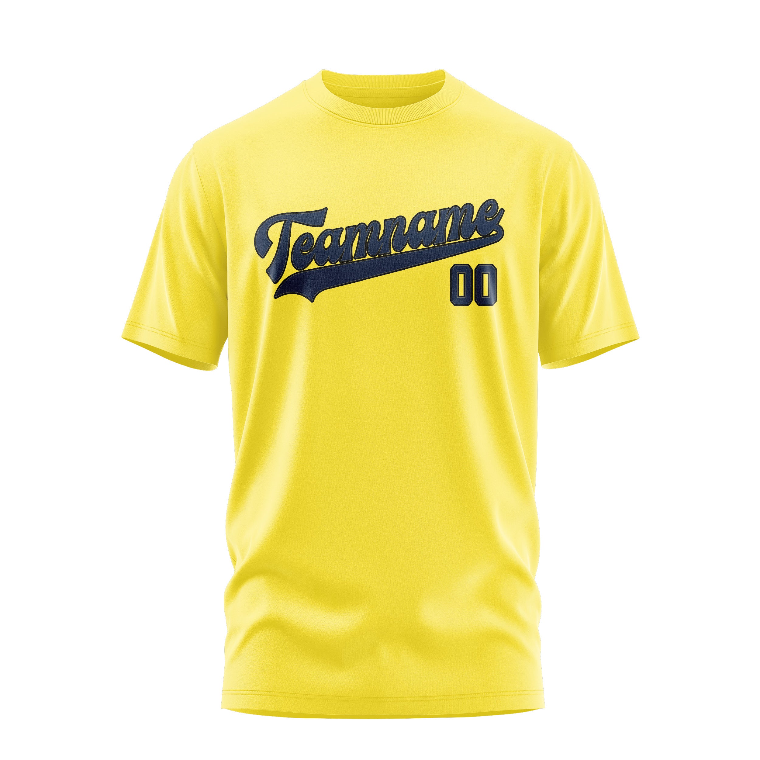 Custom Light Yellow Blue T-Shirt