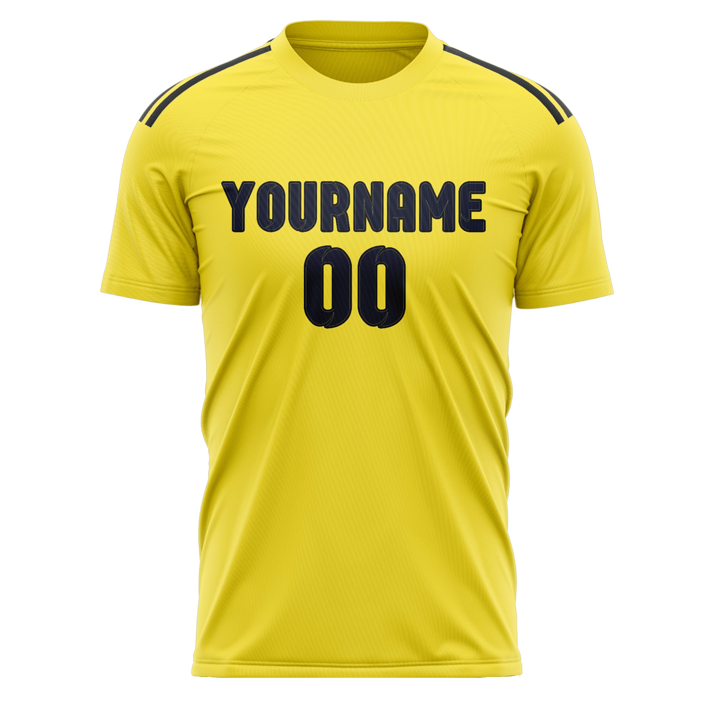 Custom Light Yellow Navy Soccer Jersey