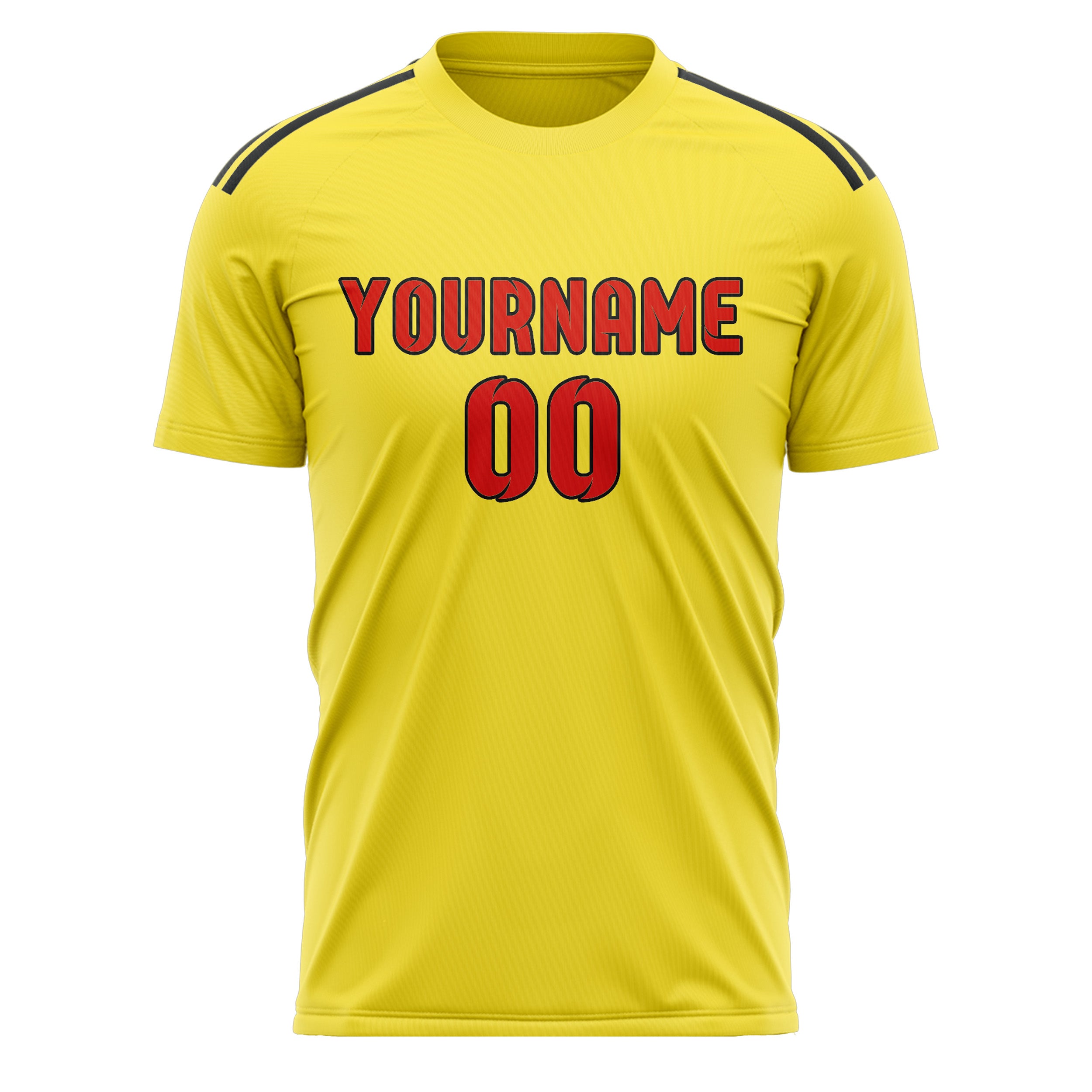 Custom Light Yellow Orange Red Soccer Jersey