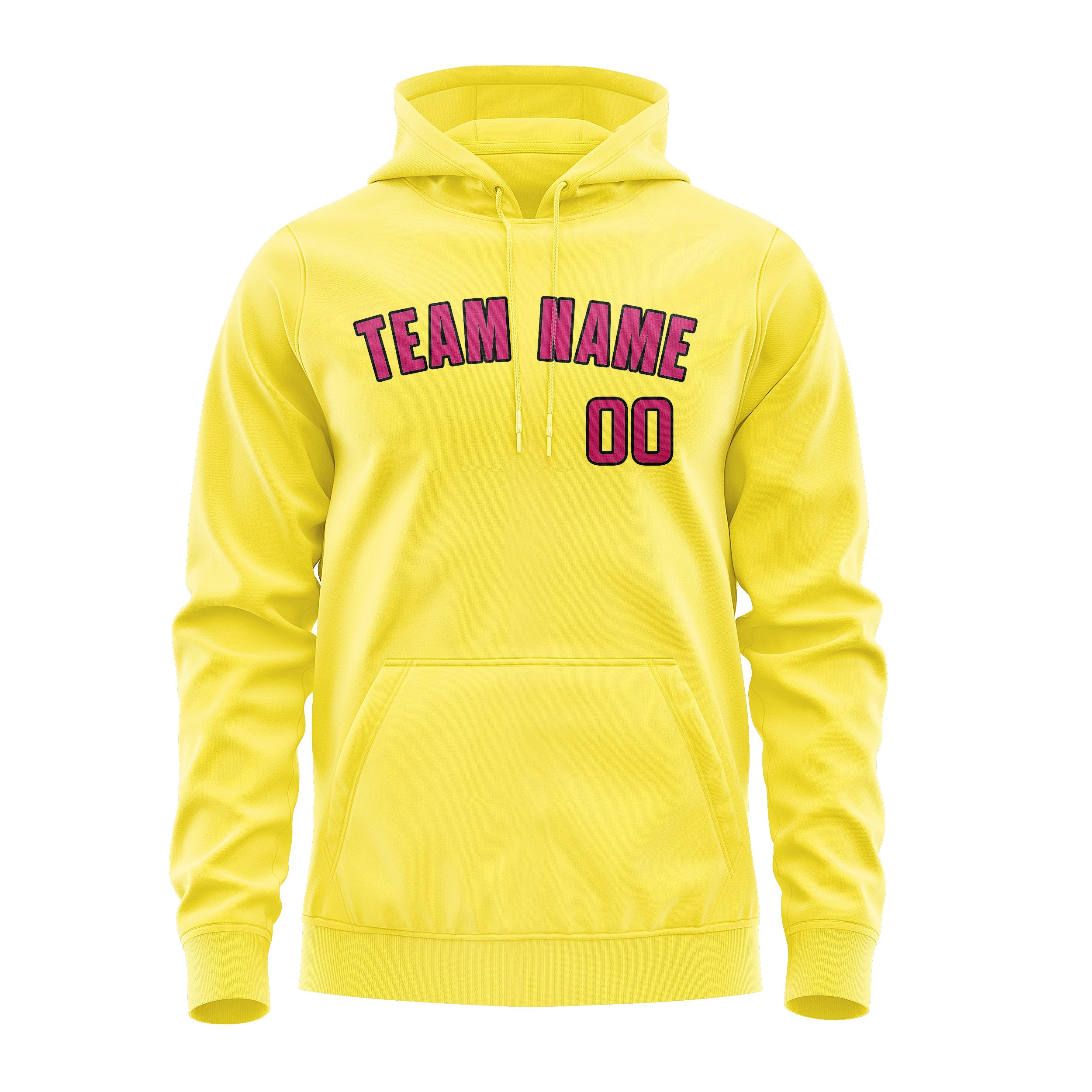 Custom Light Yellow Pink Hoodie