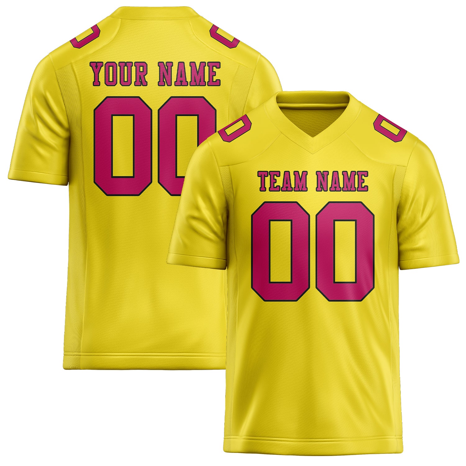Custom Light Yellow Pink Football Jersey