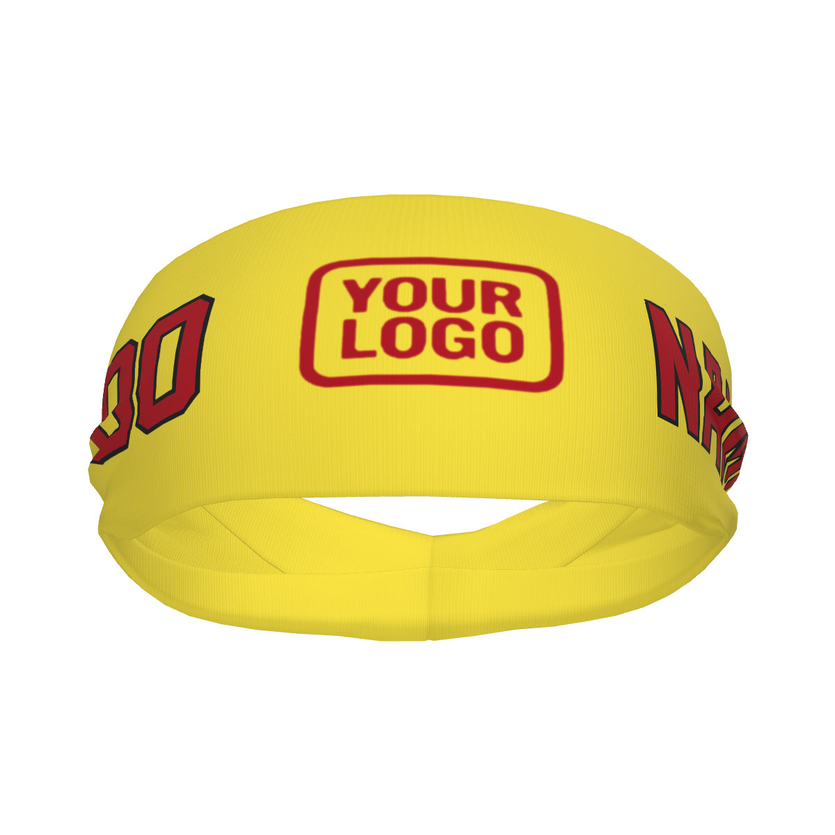 Custom Light Yellow Red Sports headband