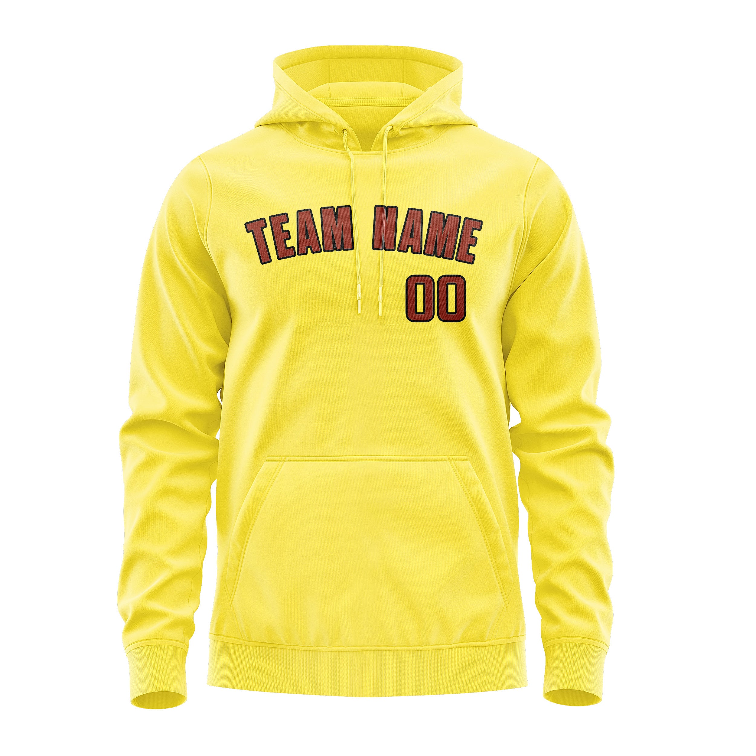 Custom Light Yellow Coral Red Hoodie
