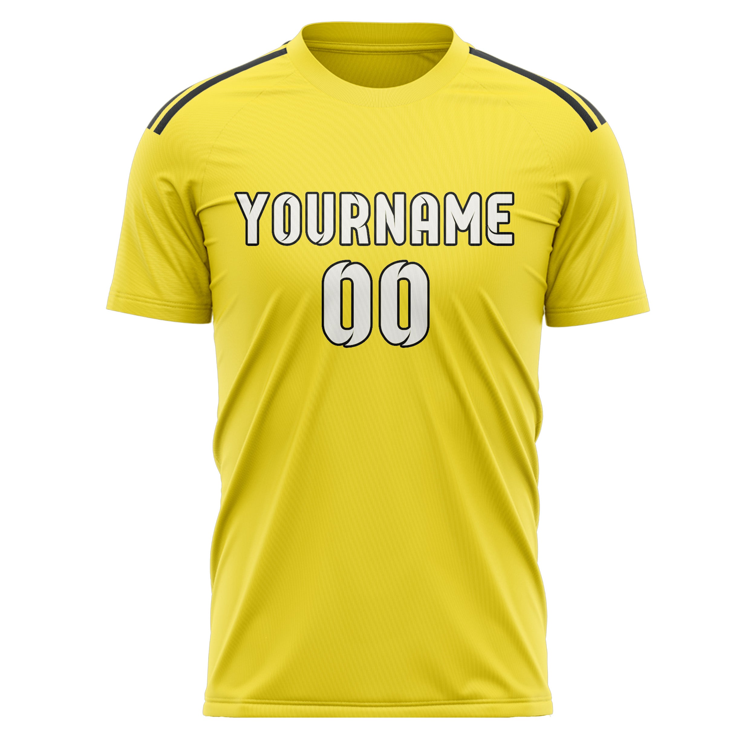 Custom Light Yellow White Soccer Jersey