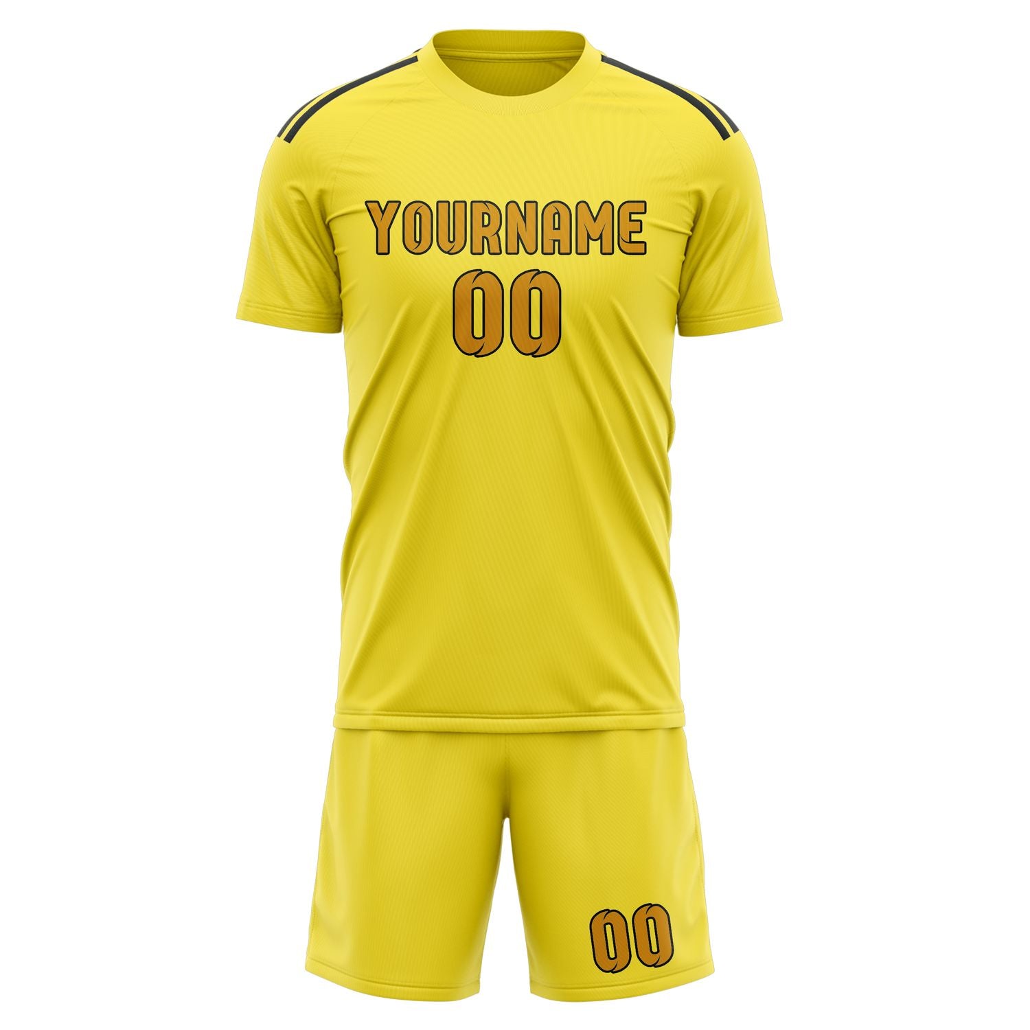 Custom Light Yellow Yellow Soccer Set