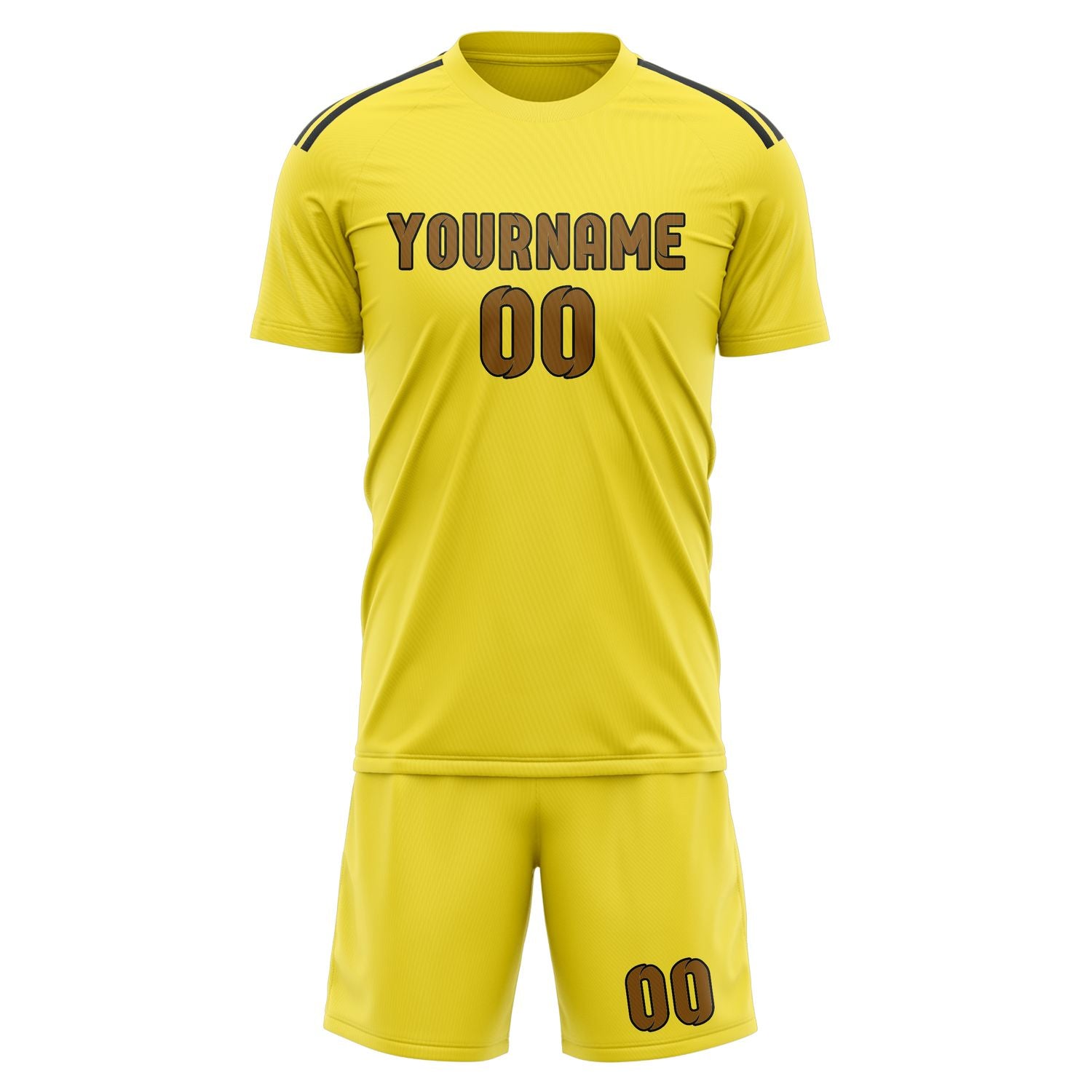 Custom Light Yellow Khaki Soccer Set