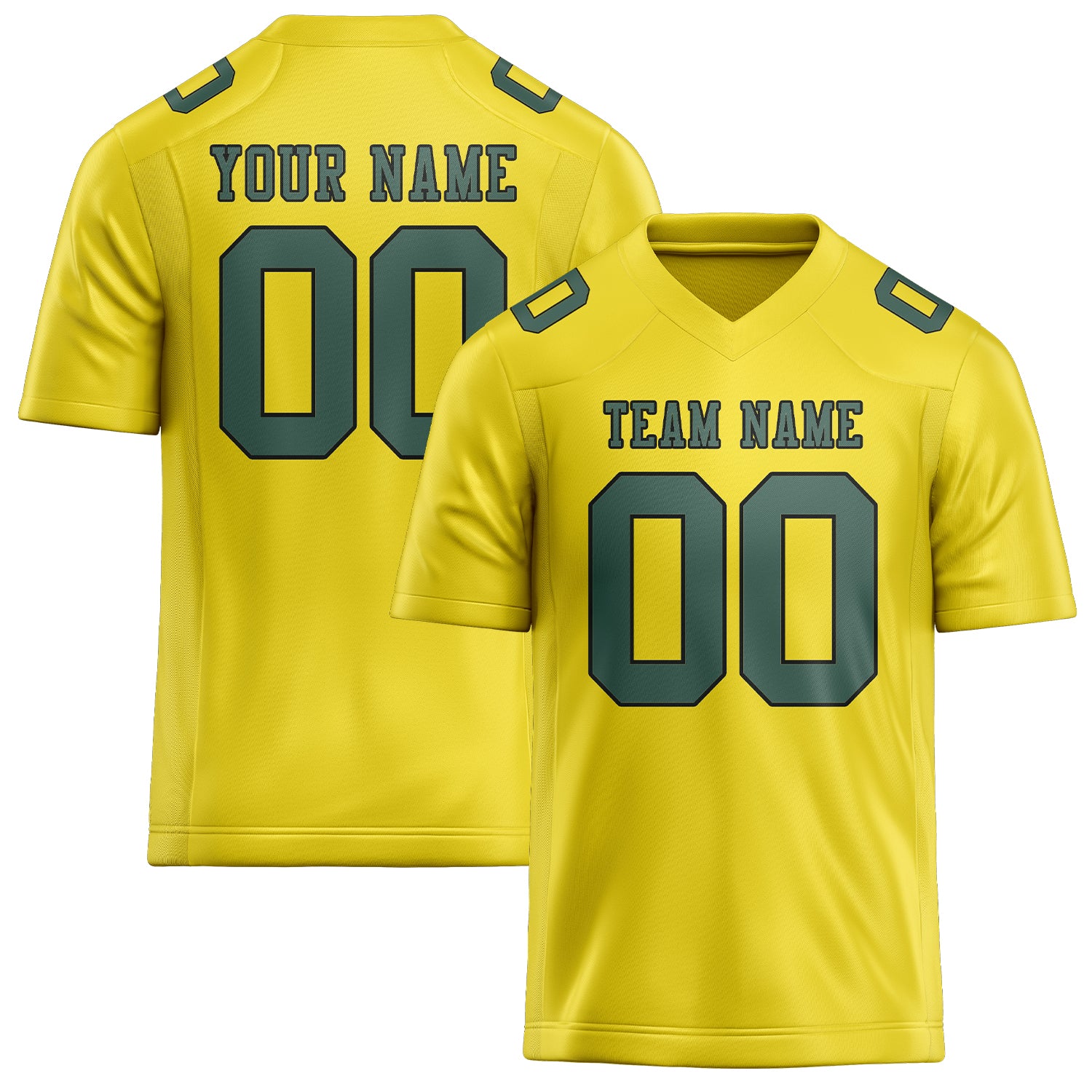 Custom Light Yellow Blue Green Football Jersey