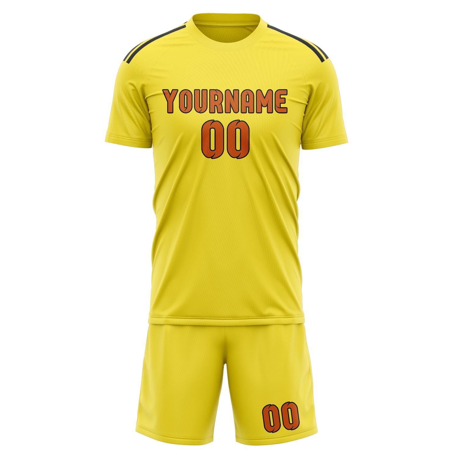 Custom Light Yellow Orange Soccer Set