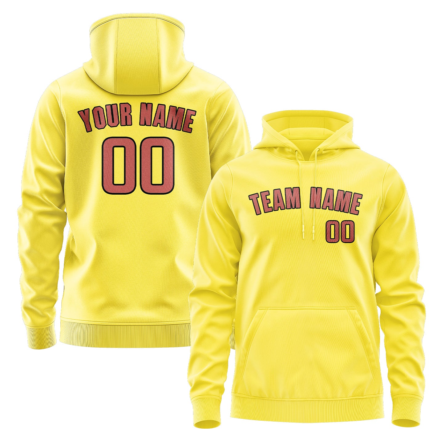 Custom Light Yellow Copper Rose Hoodie