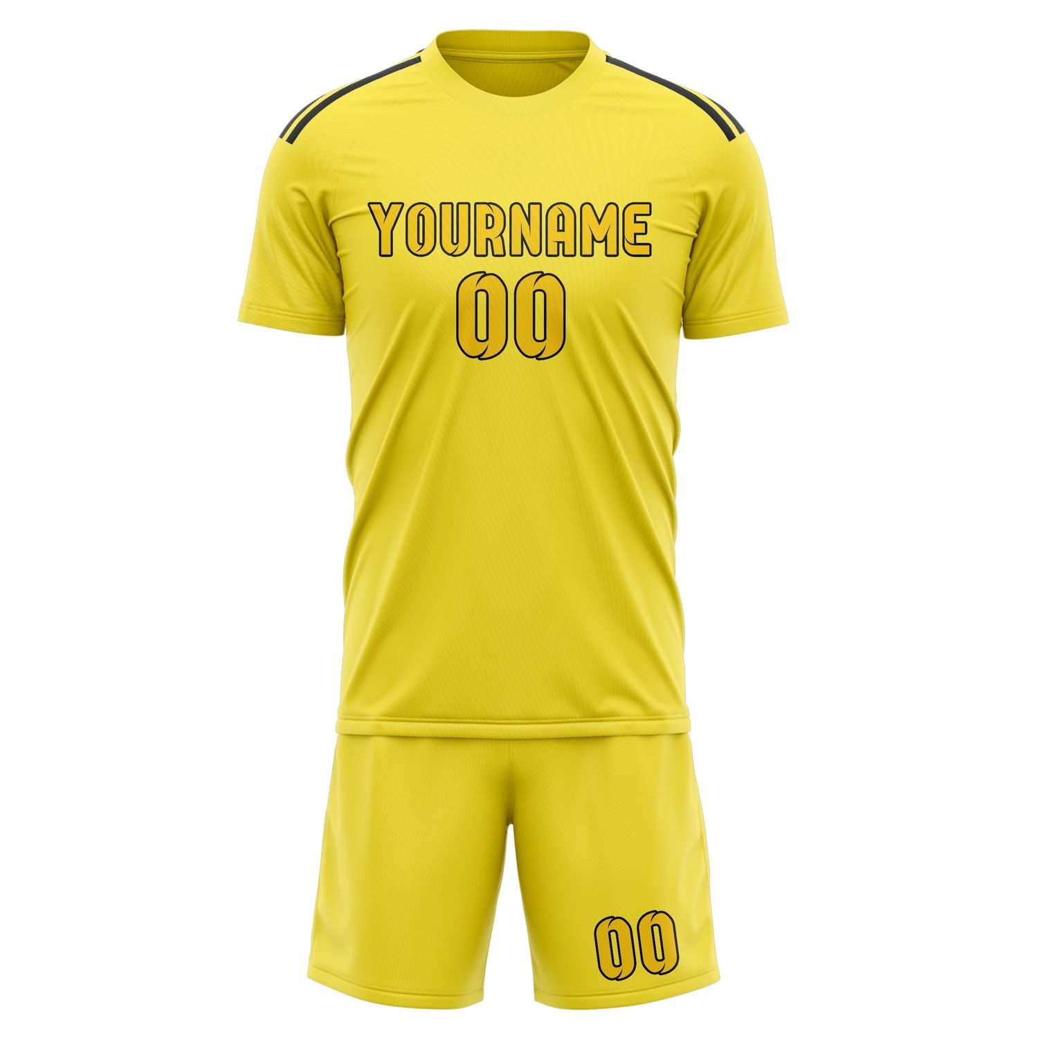 Custom Light Yellow Gold Soccer Set