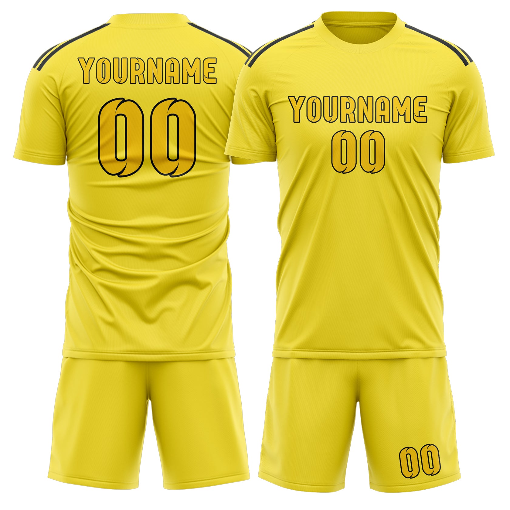 Custom Light Yellow Gold Soccer Set