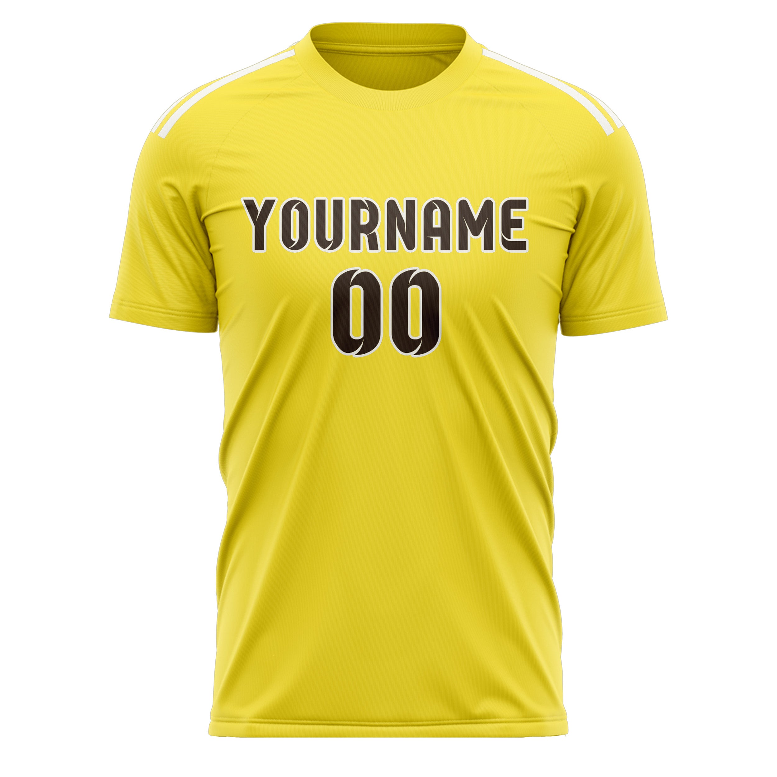Custom Light Yellow Brown Soccer Jersey