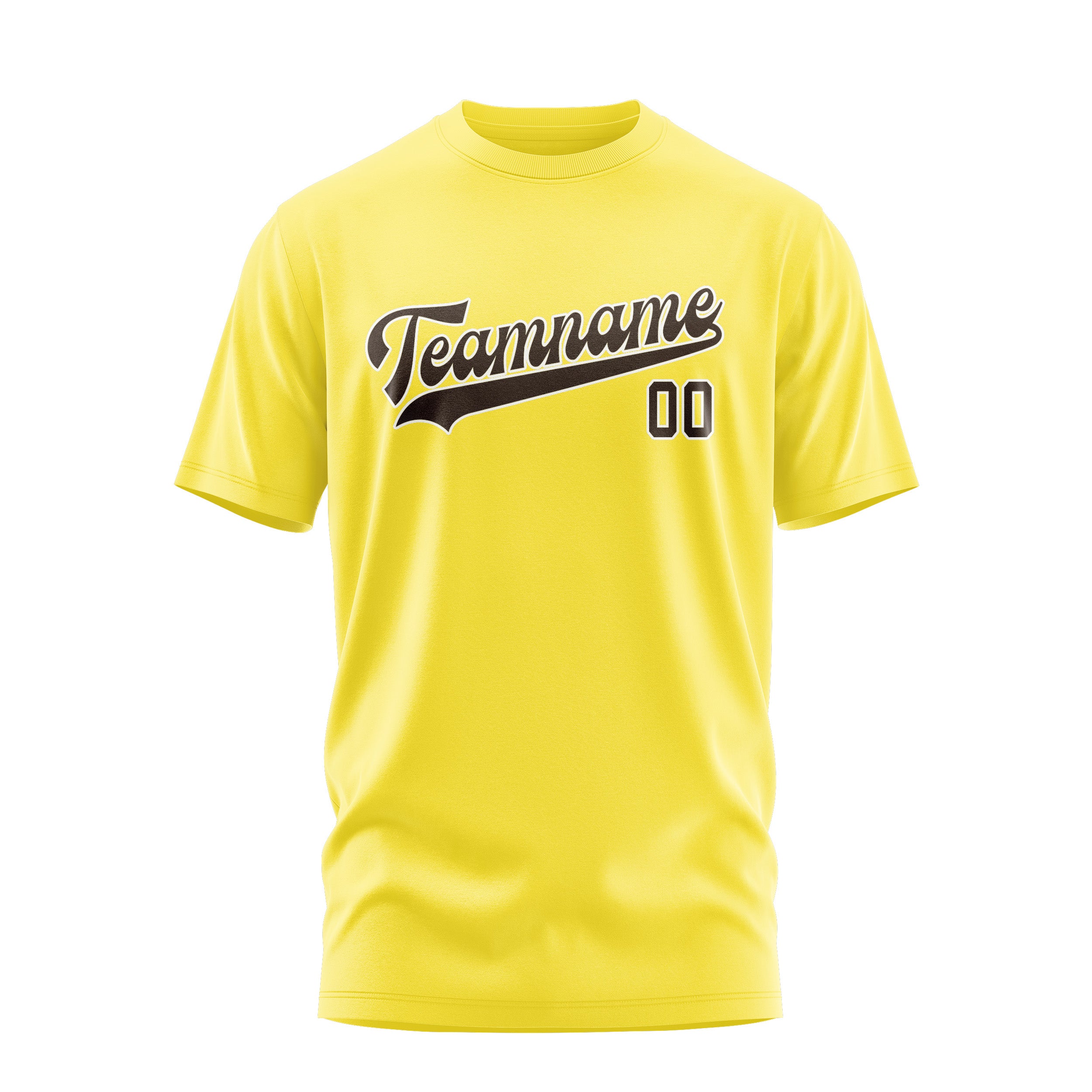 Custom Light Yellow Brown T-Shirt