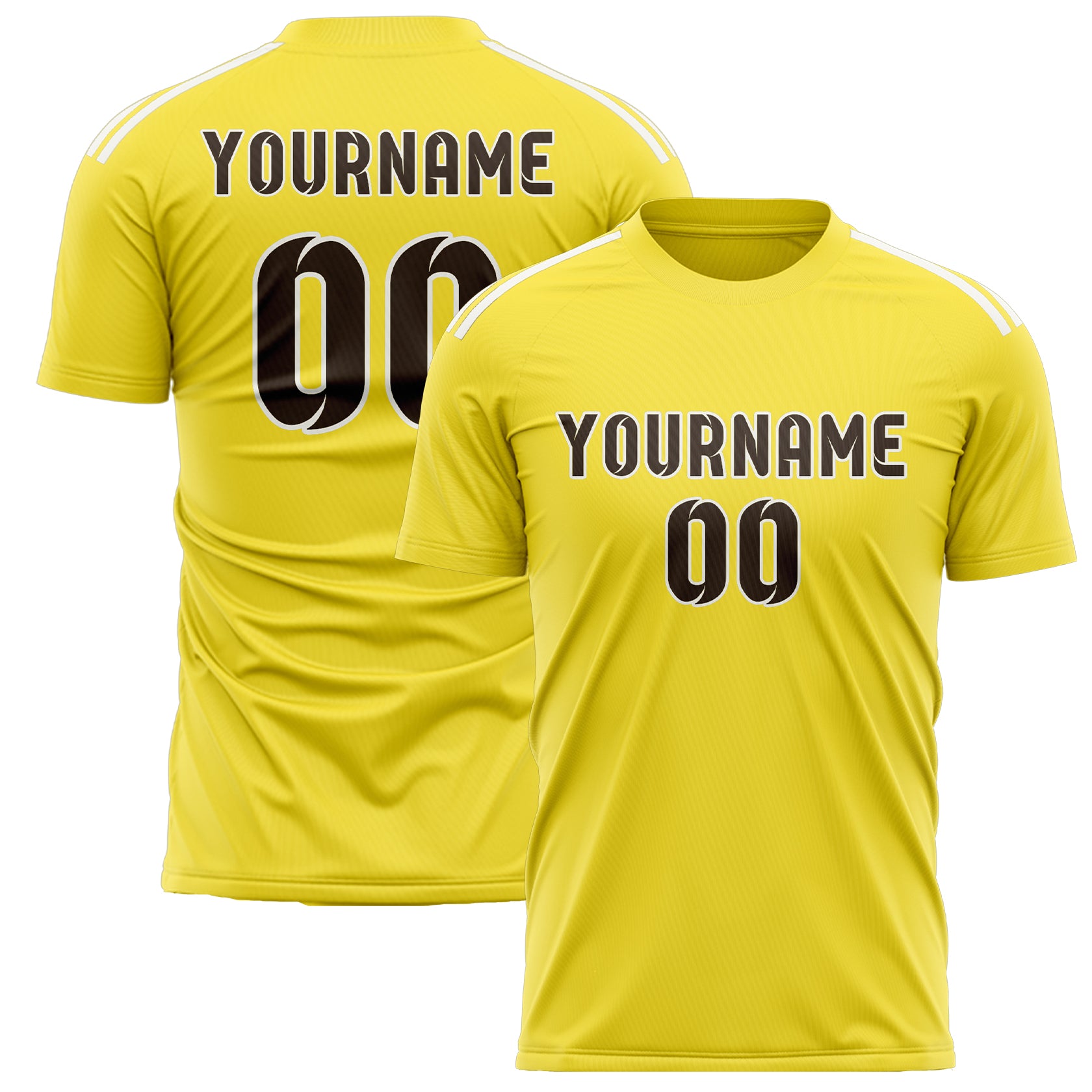 Custom Light Yellow Brown Soccer Jersey