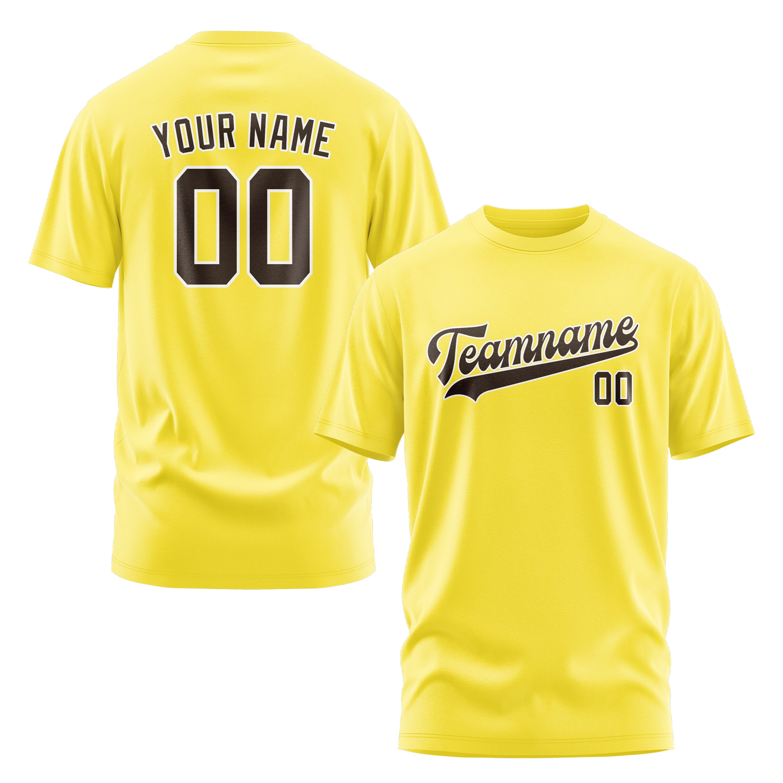 Custom Light Yellow Brown T-Shirt