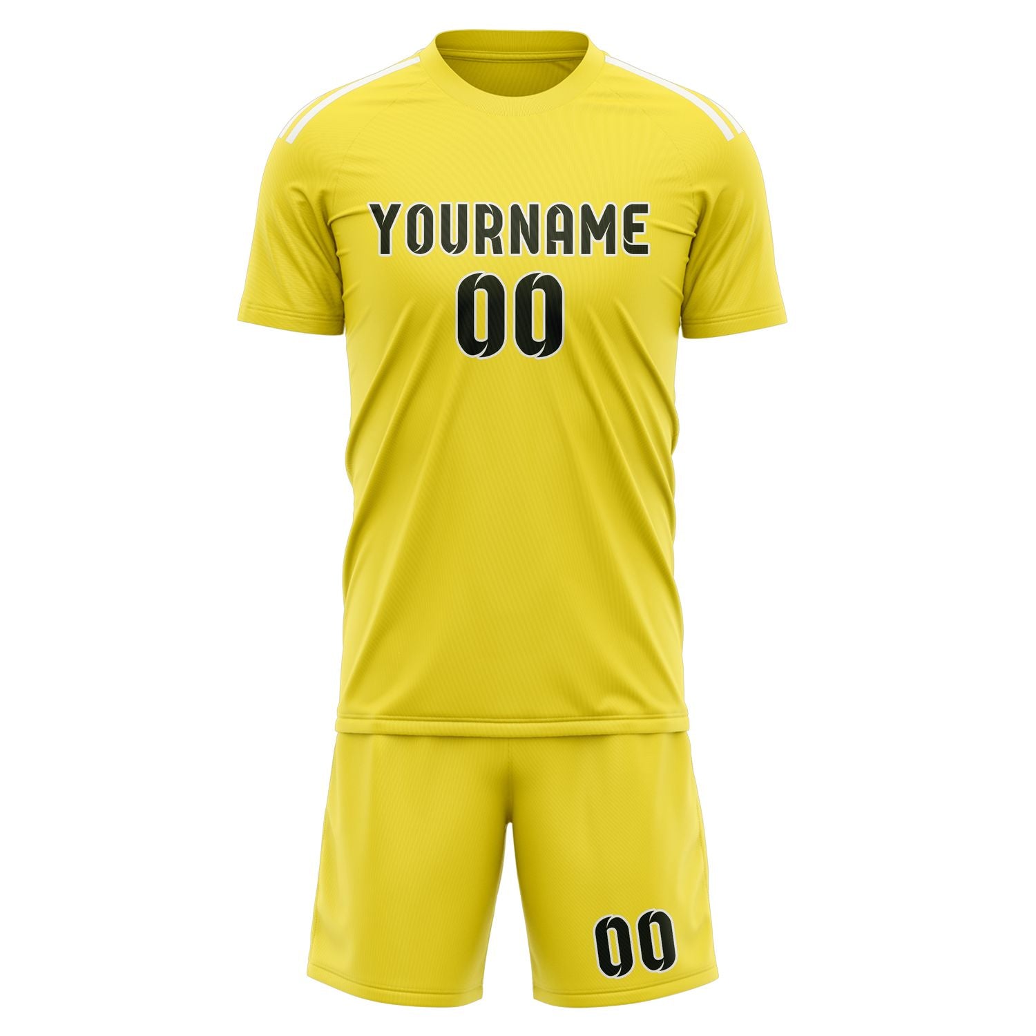 Custom Light Yellow Olive Soccer Set