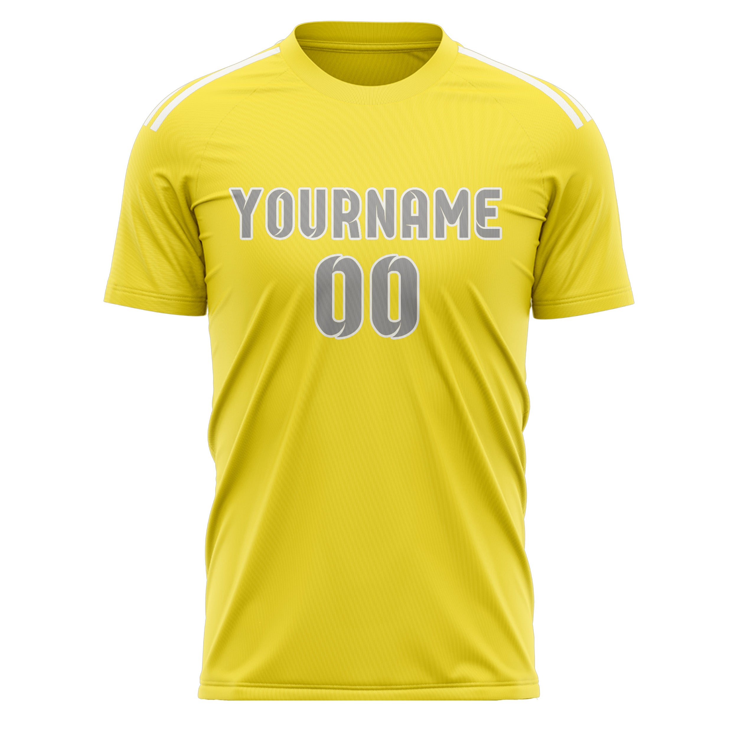 Custom Light Yellow Gray Soccer Jersey