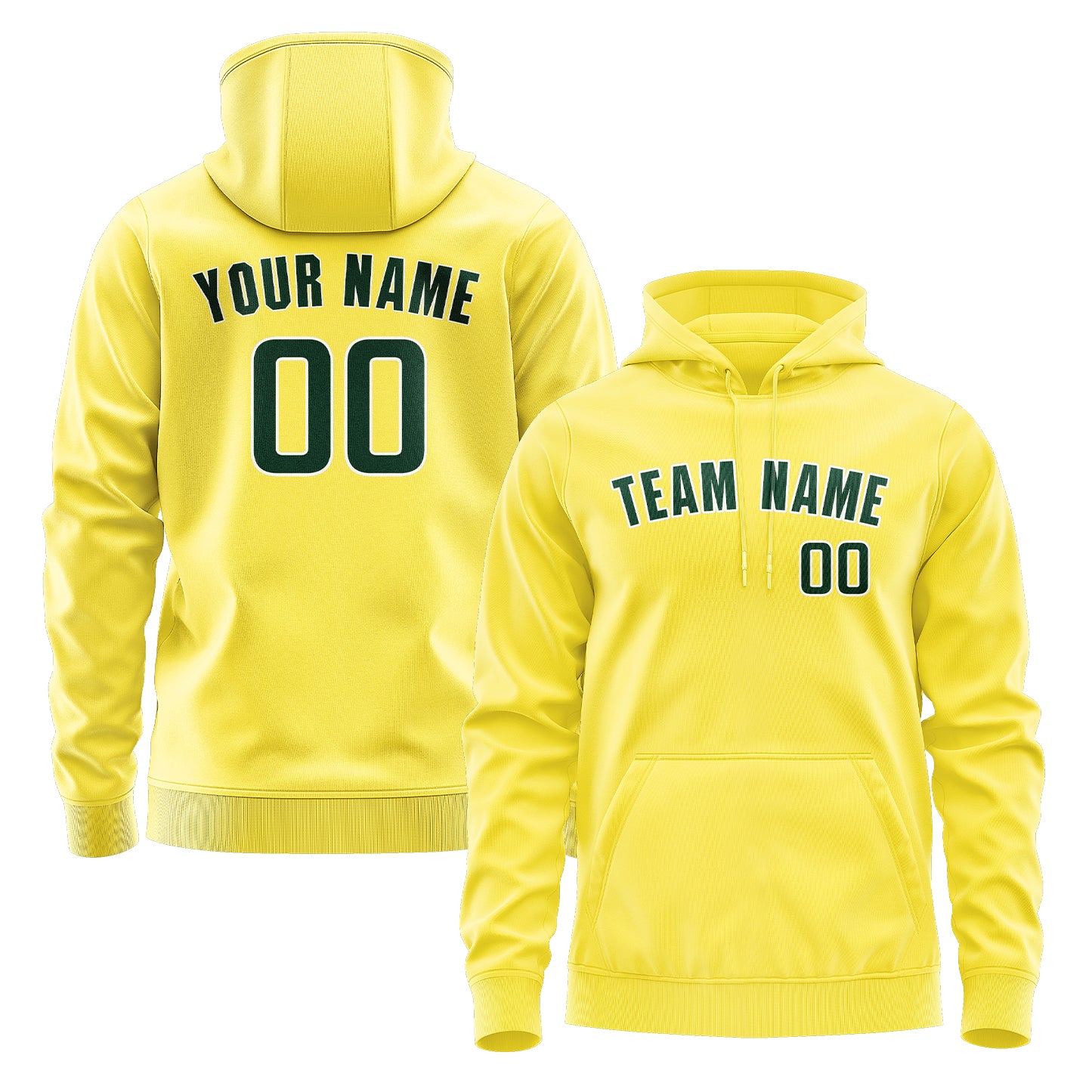 Custom Light Yellow Green Hoodie
