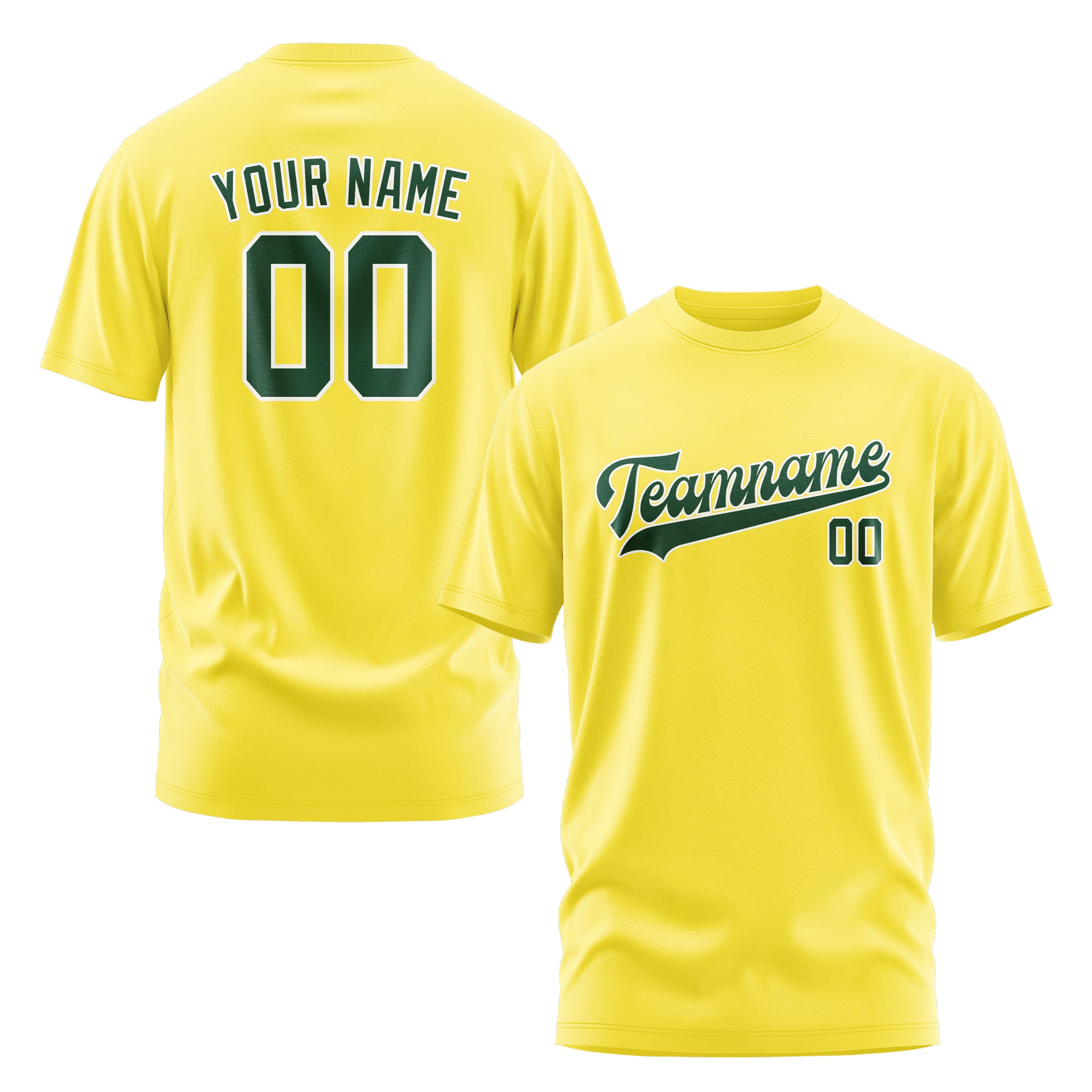 Custom Light Yellow Green T-Shirt