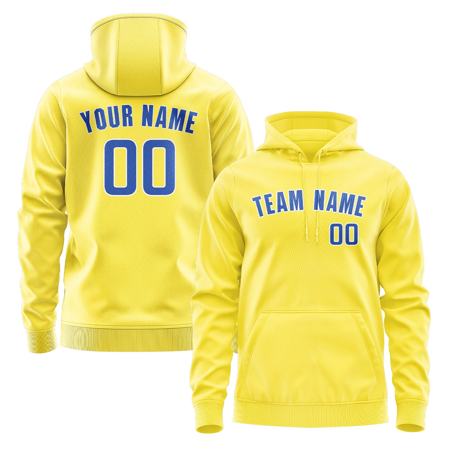 Custom Light Yellow Sky Blue Hoodie