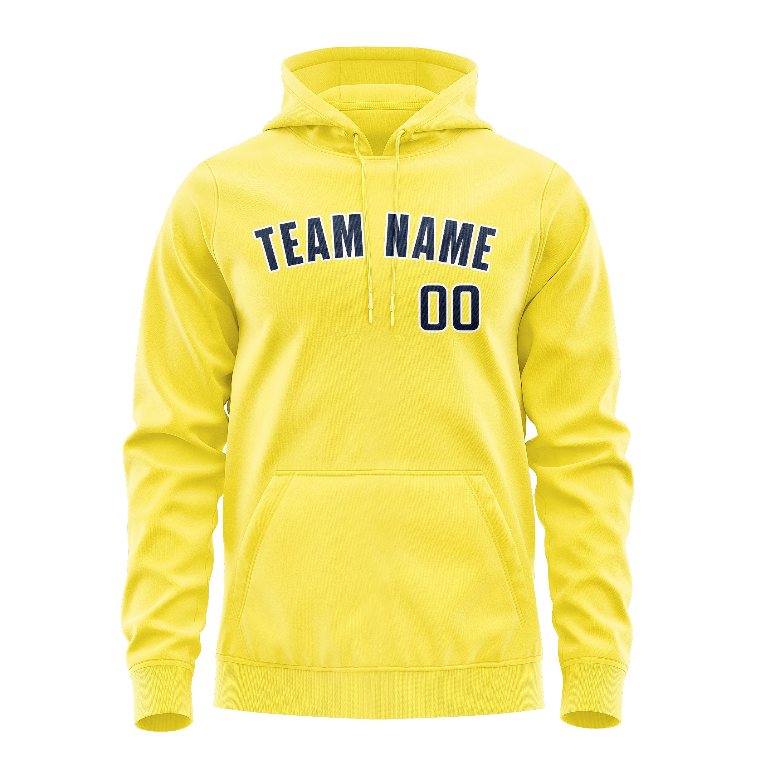 Custom Light Yellow Blue Hoodie