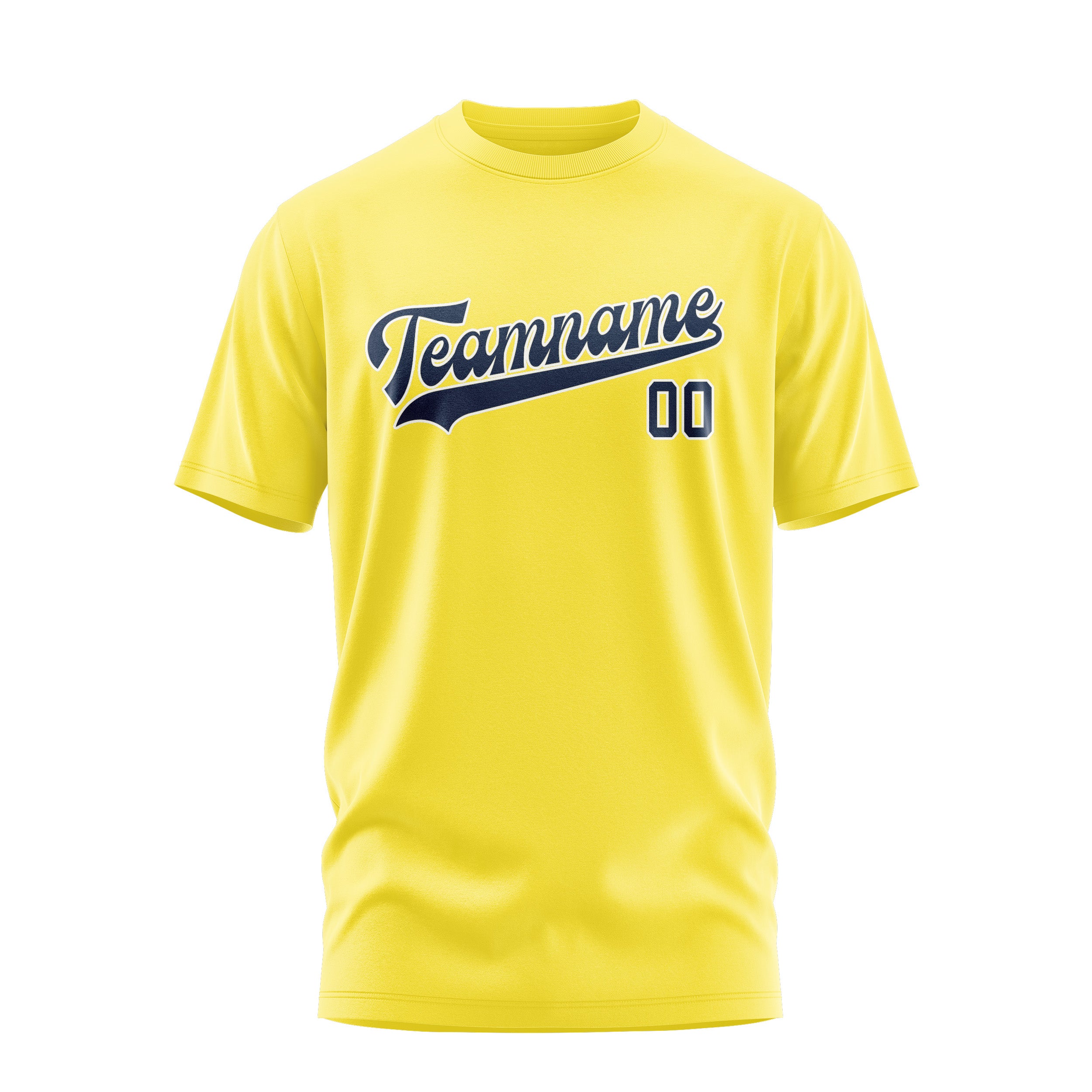 Custom Light Yellow Blue T-Shirt