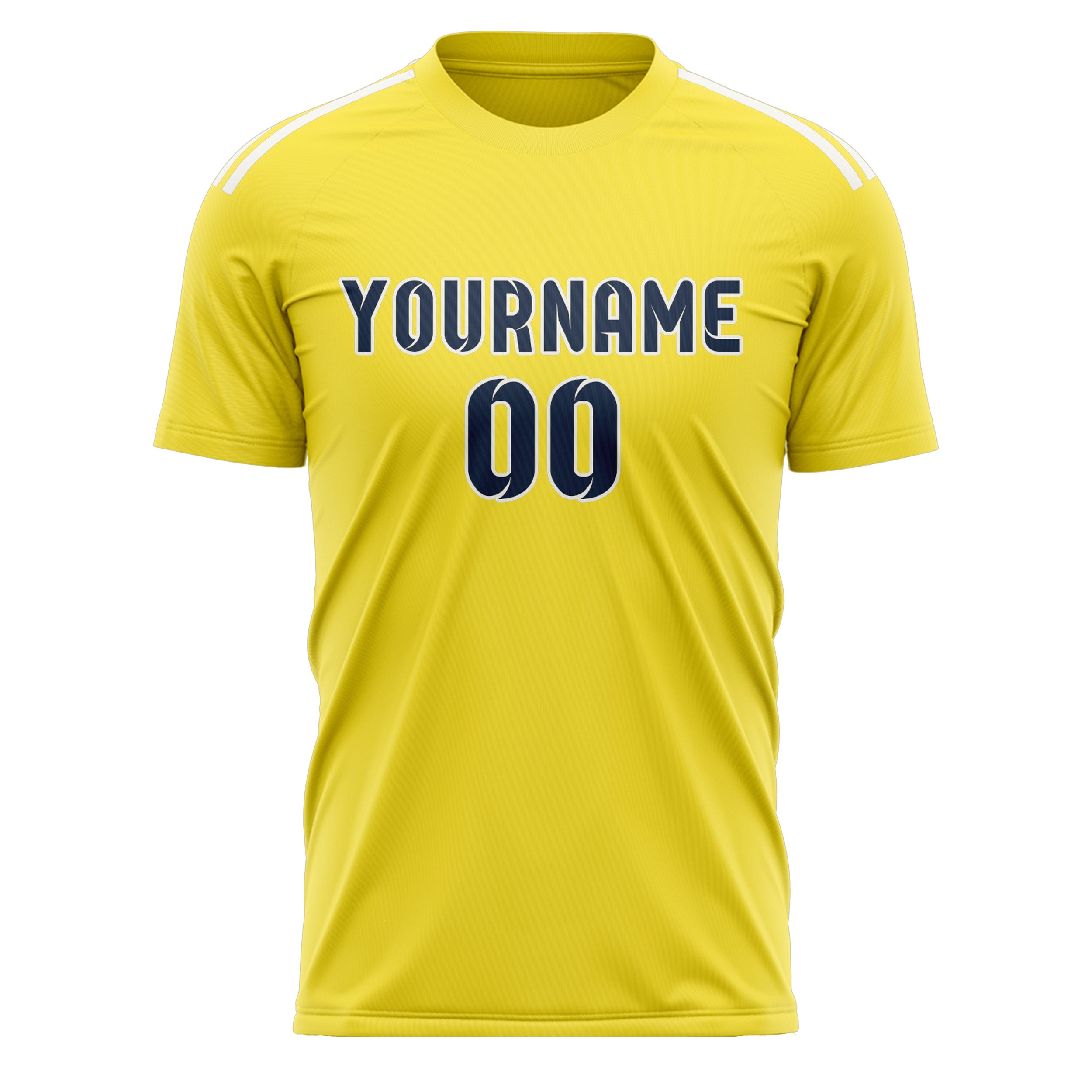 Custom Light Yellow Blue Soccer Jersey
