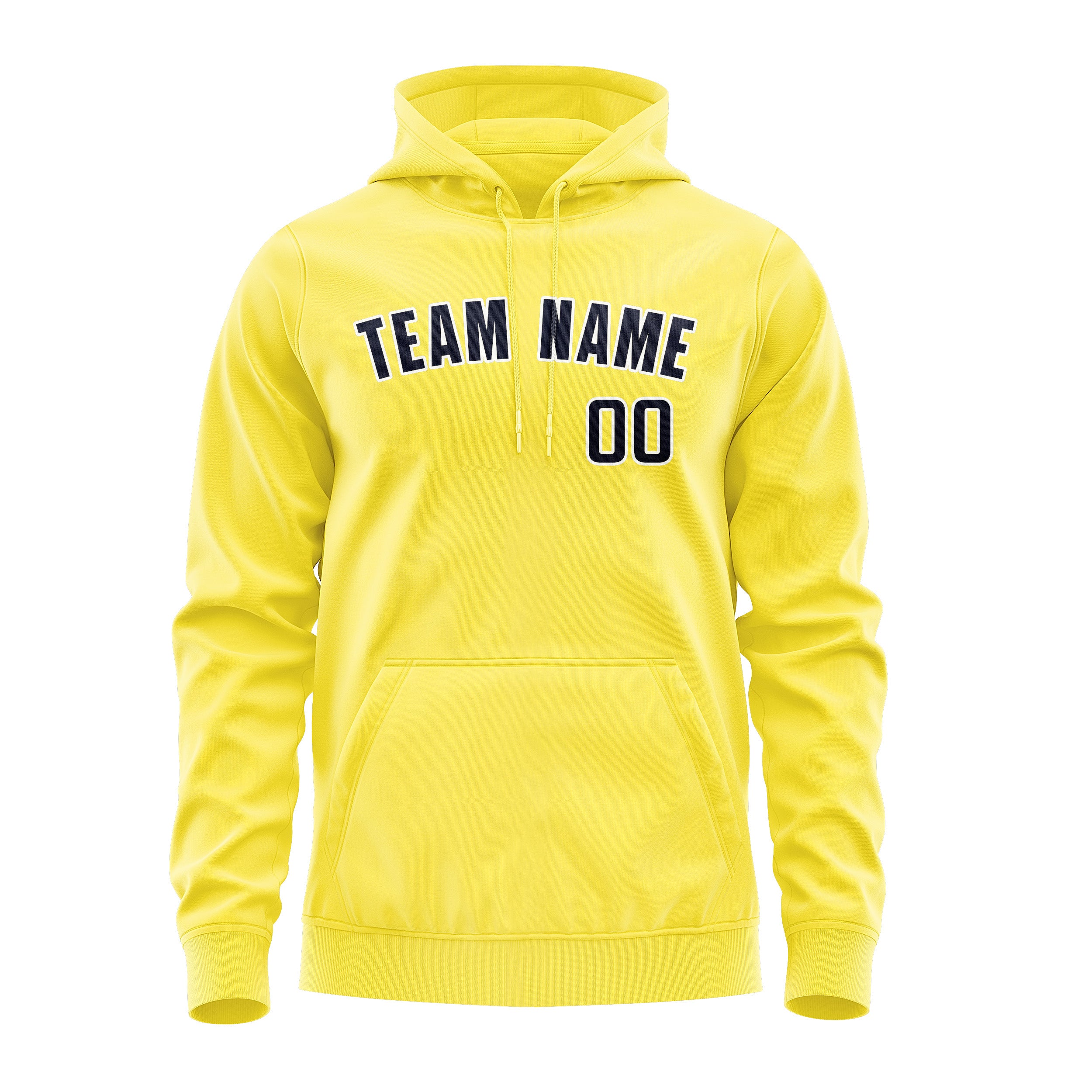Custom Light Yellow Navy Hoodie