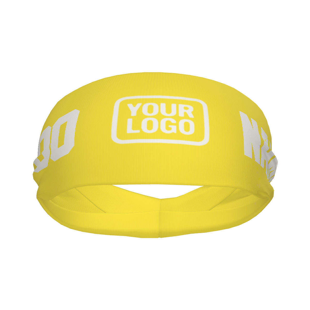 Custom Light Yellow White Sports headband