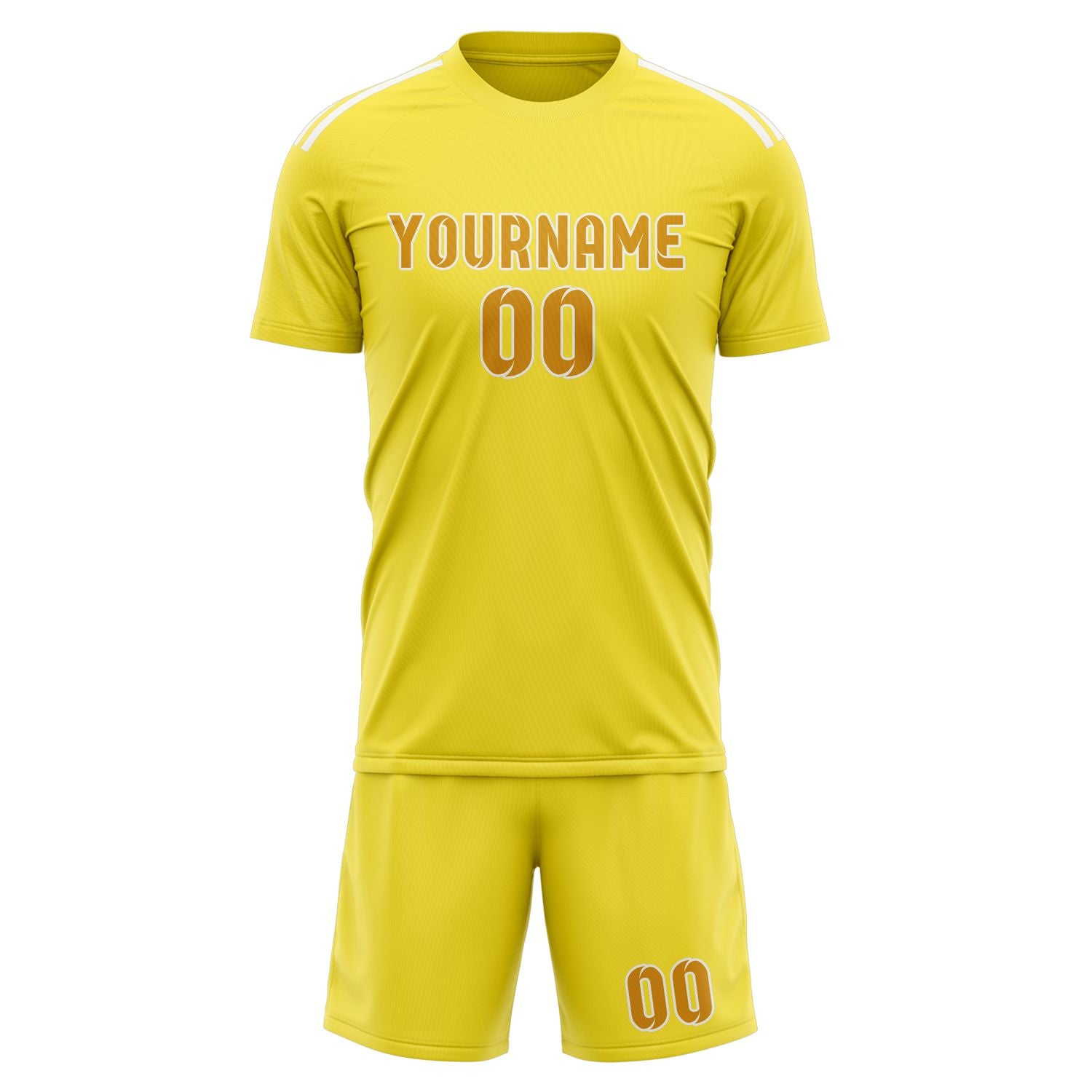 Custom Light Yellow Yellow Soccer Set