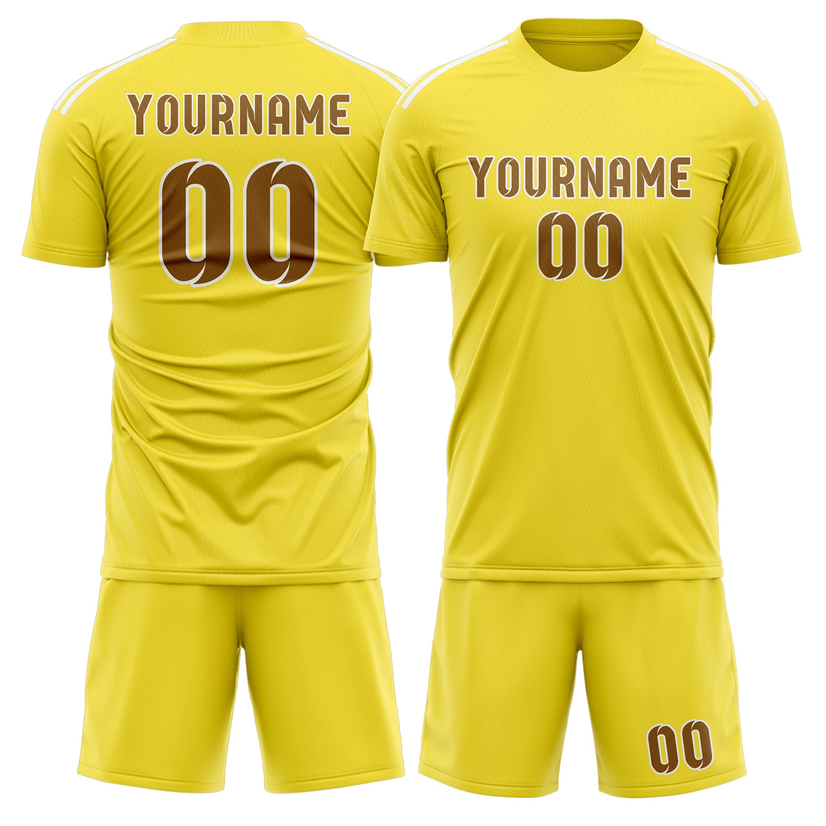 Custom Light Yellow Khaki Soccer Set