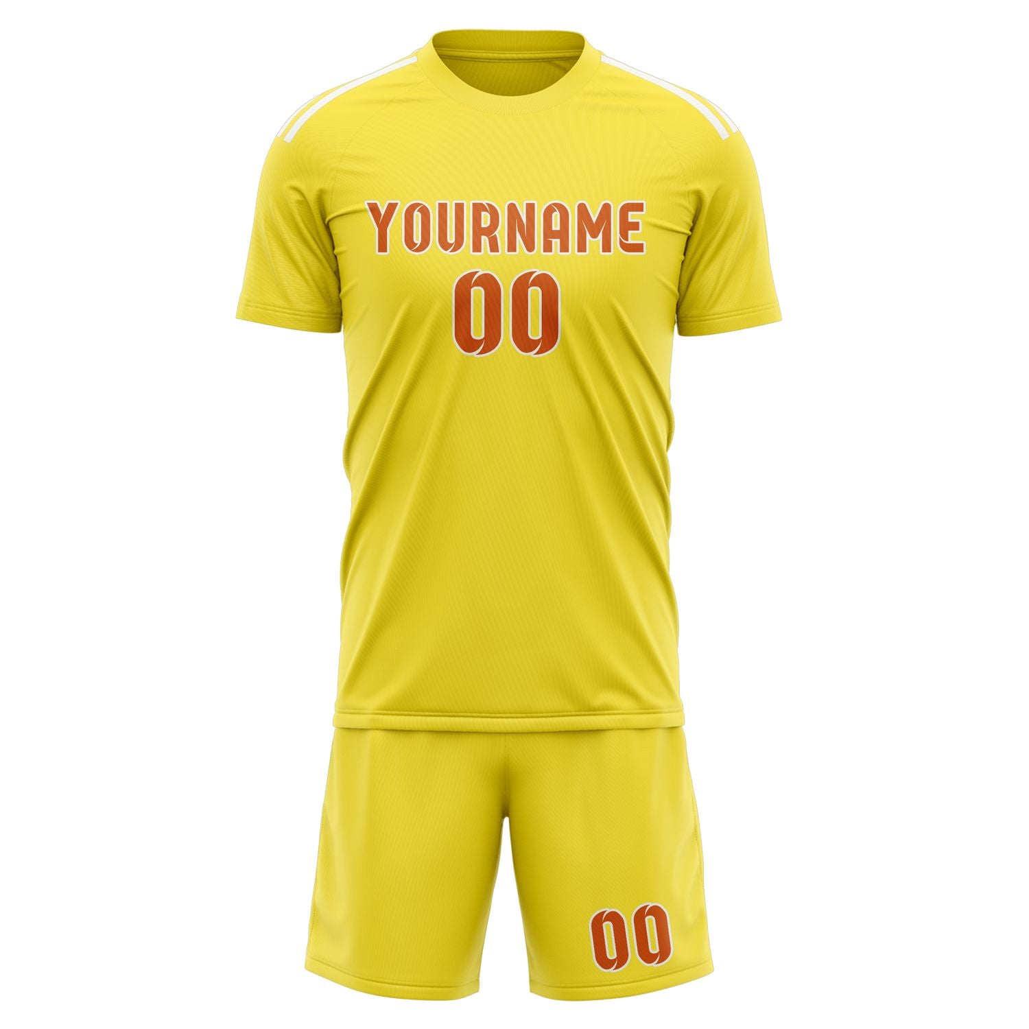 Custom Light Yellow Orange Soccer Set