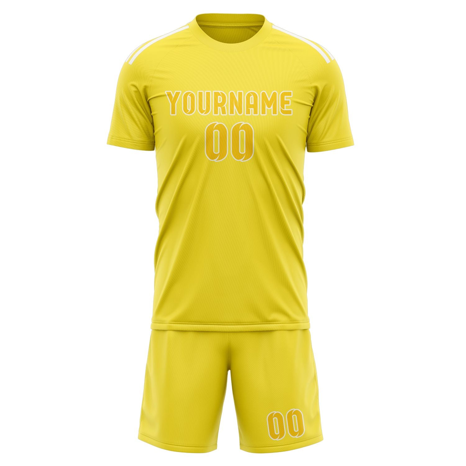 Custom Light Yellow Gold Soccer Set
