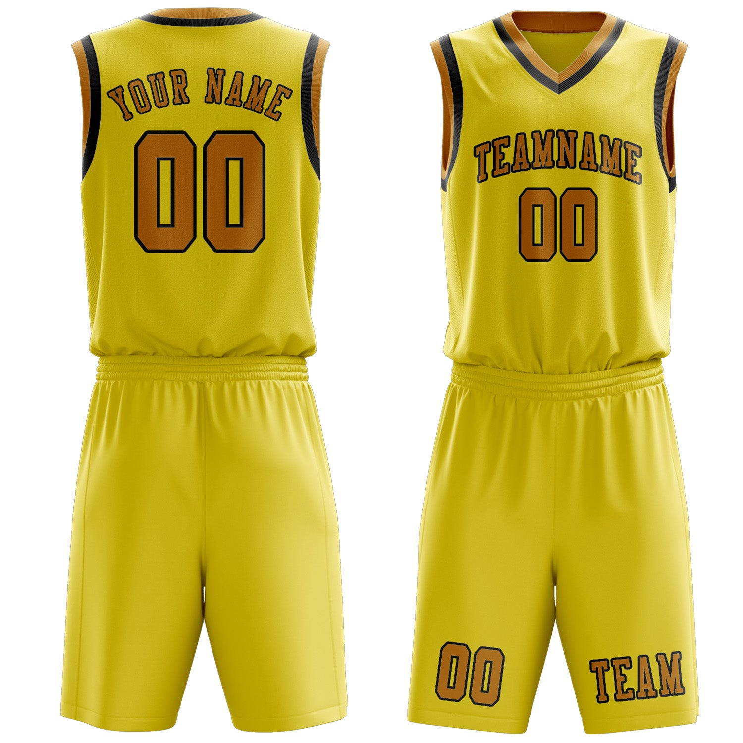 Custom Light Yellow Yellow Basketball Set