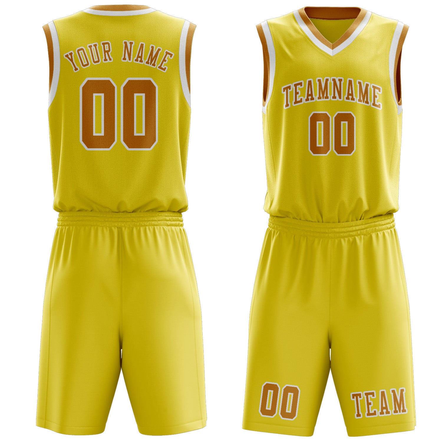 Custom Light Yellow Yellow Basketball Set