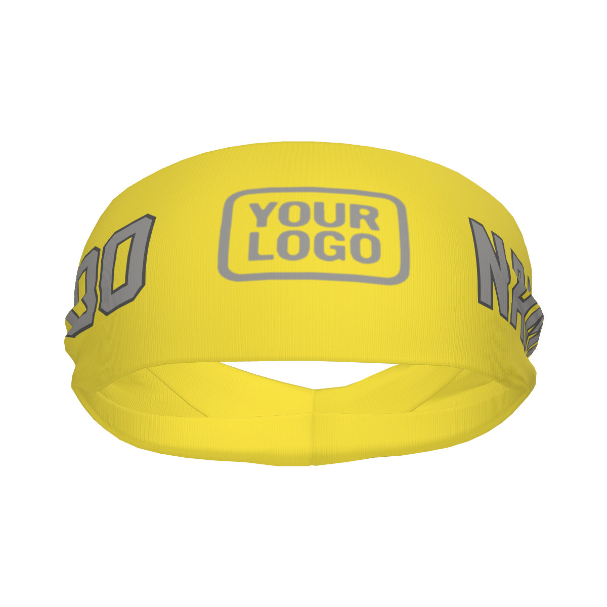 Custom Light Yellow Gray Sports headband