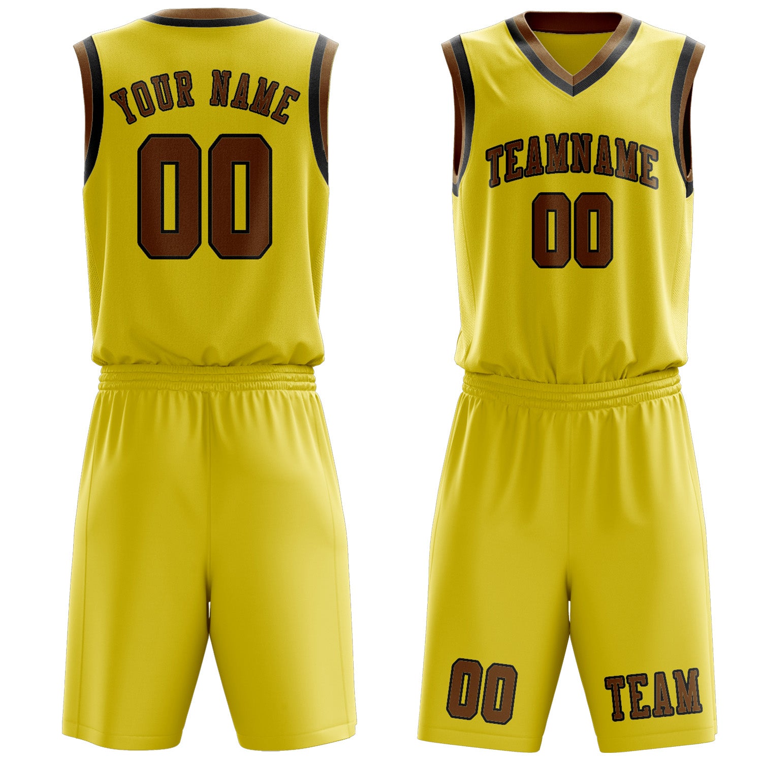 Custom Light Yellow Khaki Basketball Set