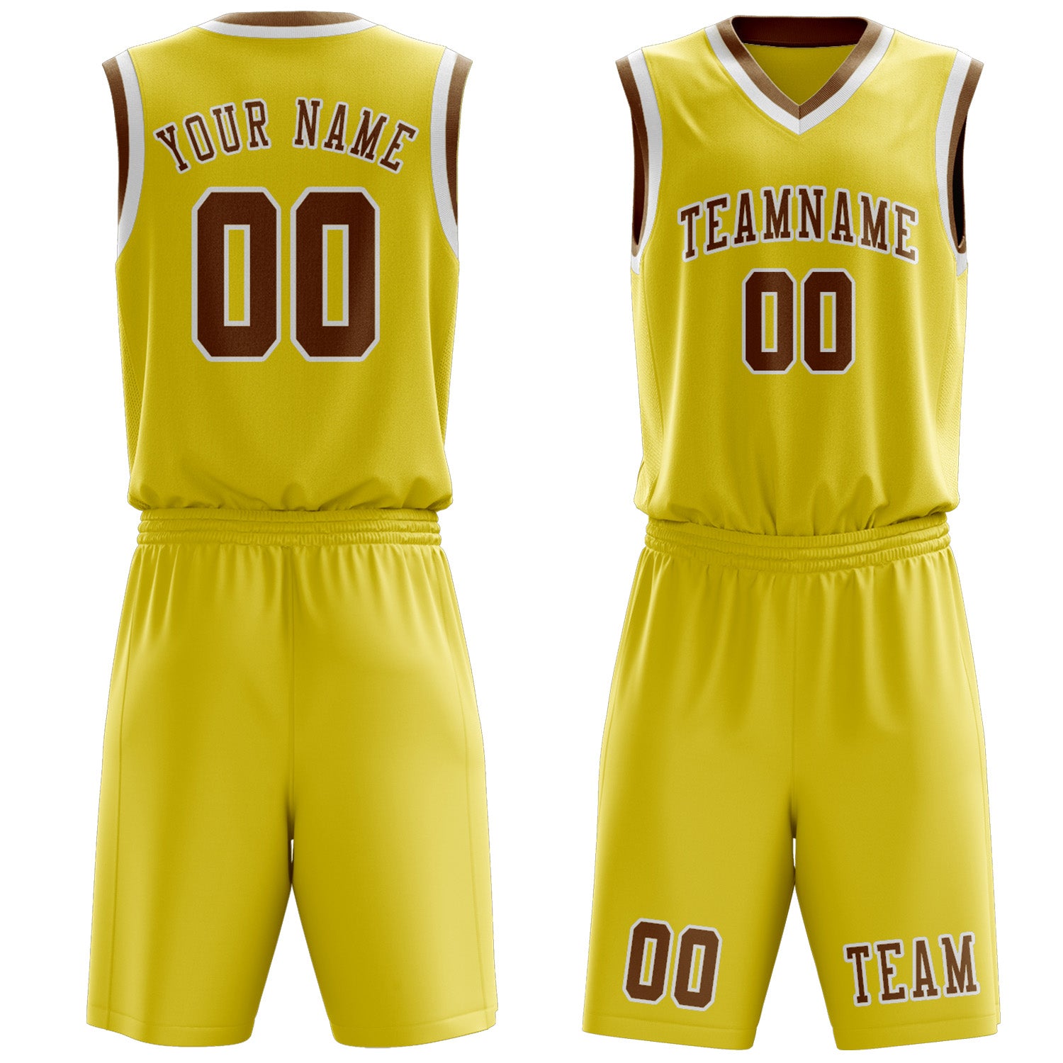 Custom Light Yellow Khaki Basketball Set