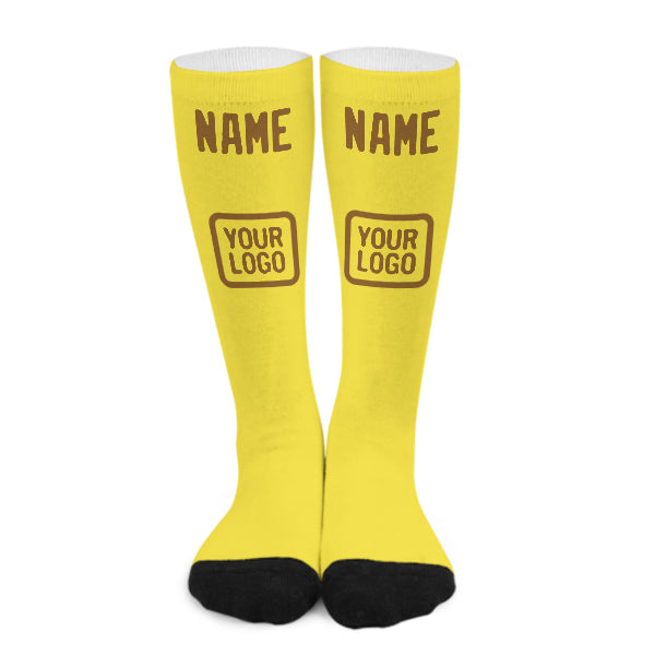 Custom Light Yellow Khaki Knee-High Sock
